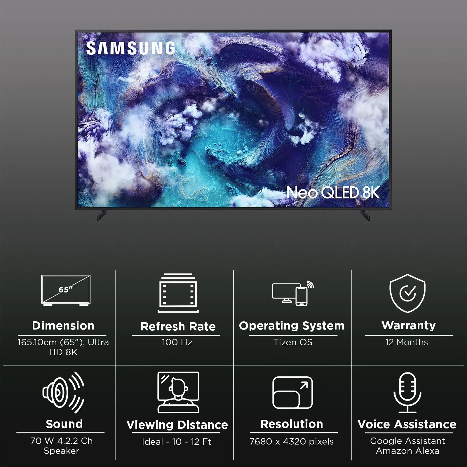 SAMSUNG QN900F 165 cm (65 inch) Neo QLED 8K Ultra HD Smart Tizen TV with Google Voice Assistant (2025 model)_3