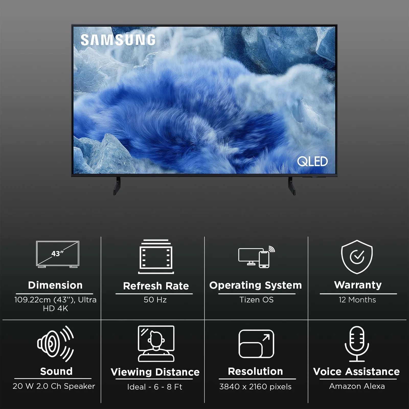 SAMSUNG Q8F 109 cm (43 inch) QLED 4K Ultra HD Smart Tizen TV with Built-in Alexa & Bixby (2025 model)_3