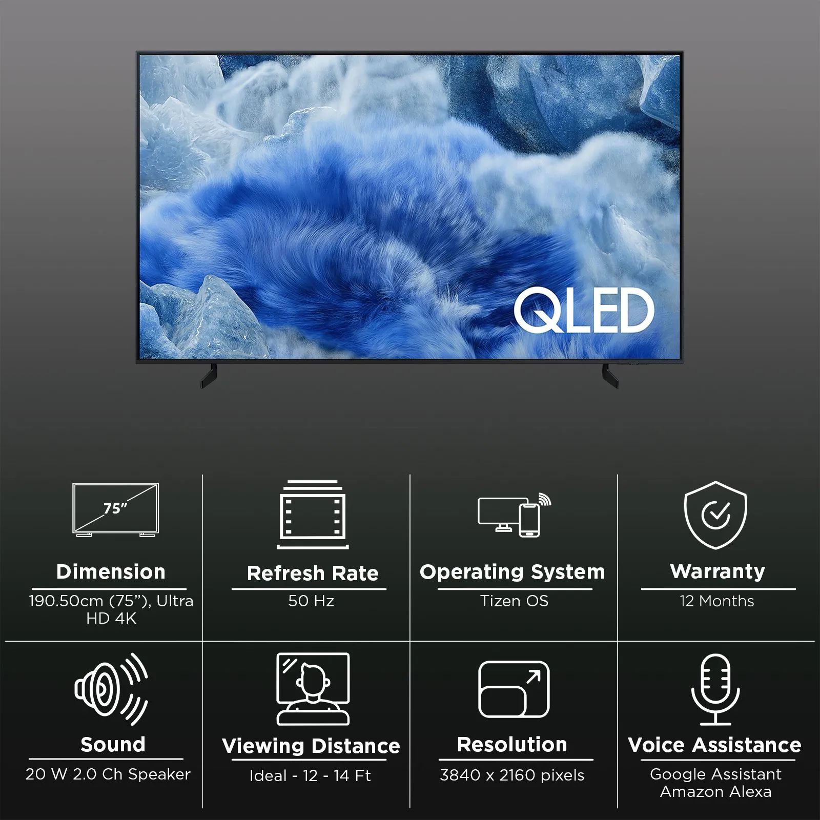 SAMSUNG Q8F 190 cm (75 inch) QLED 4K Ultra HD Smart Tizen TV with Google Voice Assistant (2025 model)_3