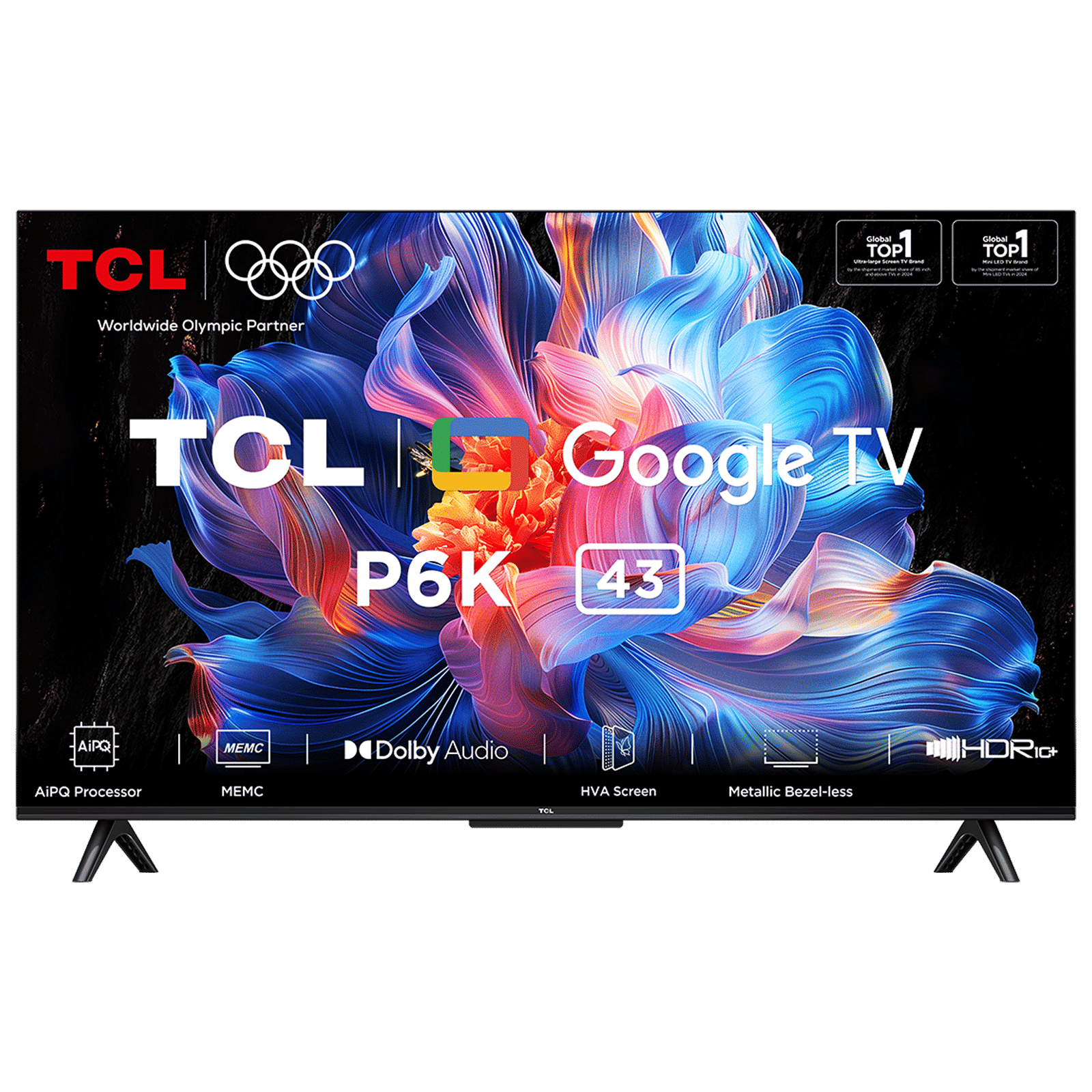 TCL P6K 109.22 cm (43 inch) 4K Ultra HD LED Smart Google TV with Google Voice Assistant (2025 model)_1