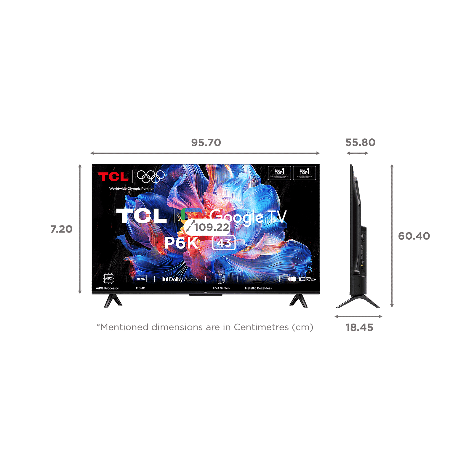 TCL P6K 109 cm (43 inch) 4K Ultra HD LED Smart Google TV with Google Voice Assistant (2025 model)_2