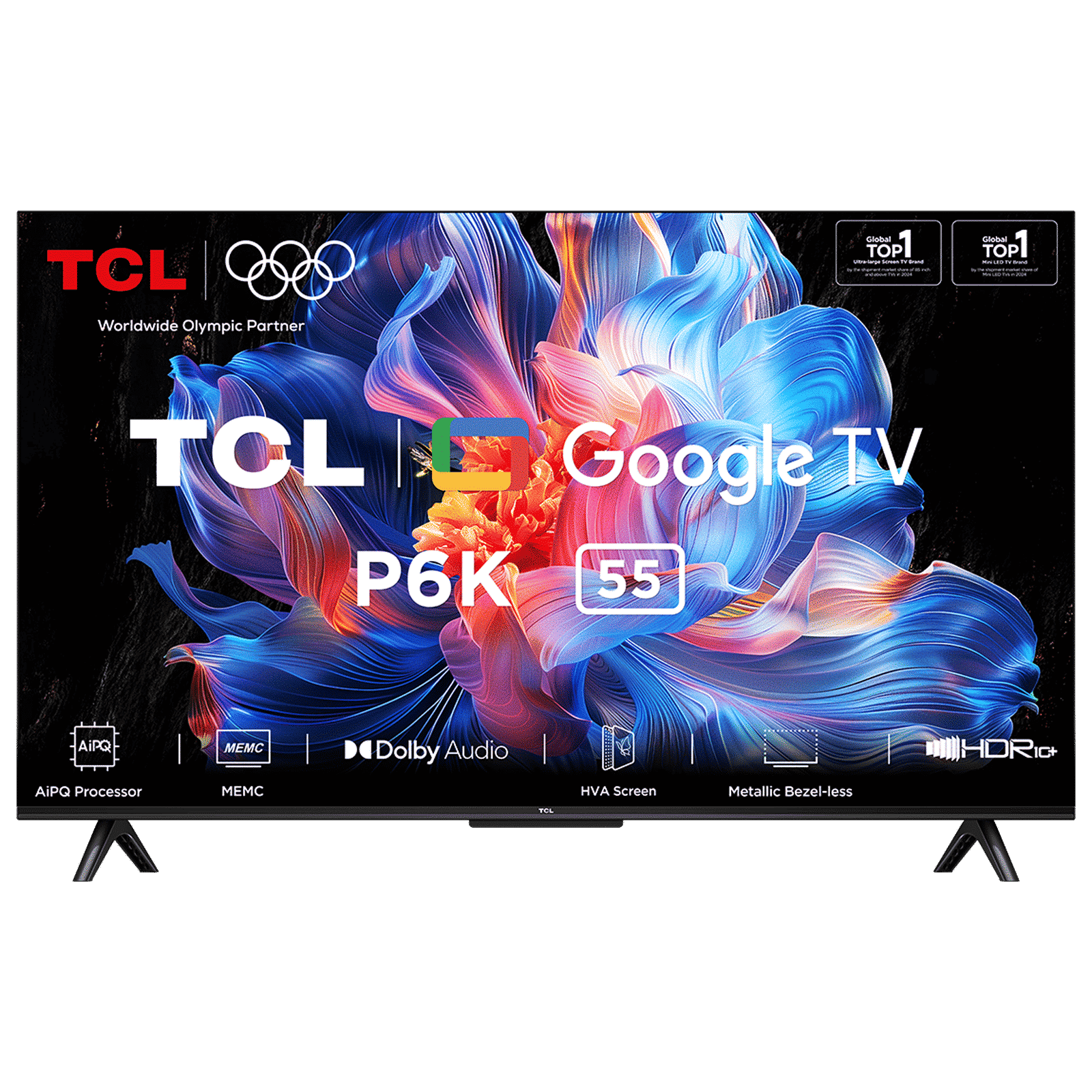 TCL P6K 139.7 cm (55 inch) 4K Ultra HD LED Smart Google TV with Google Voice Assistant (2025 model)_1