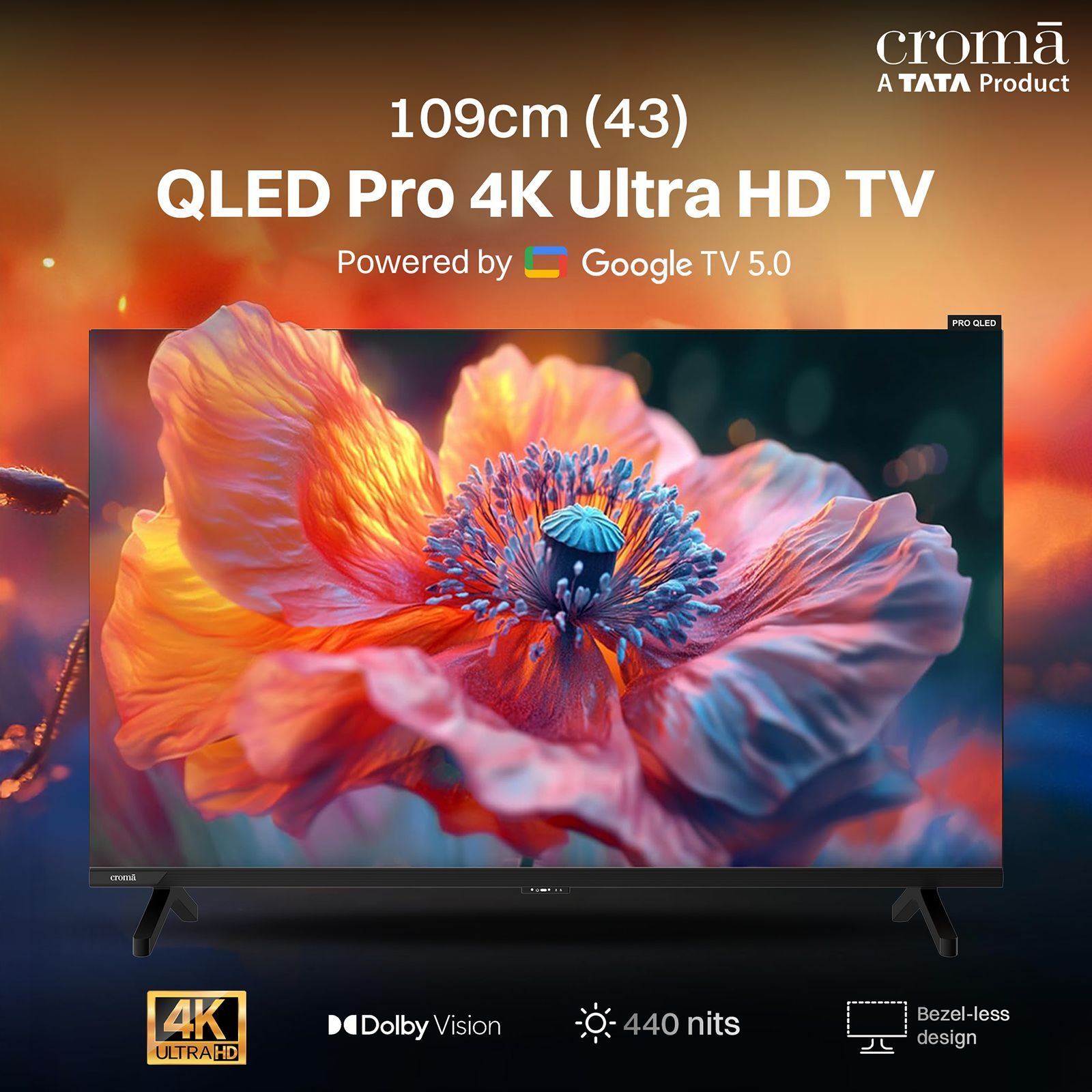 Croma Pro QLED 109.22 cm (43 inch) 4K Ultra HD Google TV with Dolby Vision & Dolby Atmos (2025 Model) Croma Pro QLED 109.22 cm (43 inch) 4K Ultra HD Google TV with Dolby Vision & Dolby Atmos (2025 Model)_4
