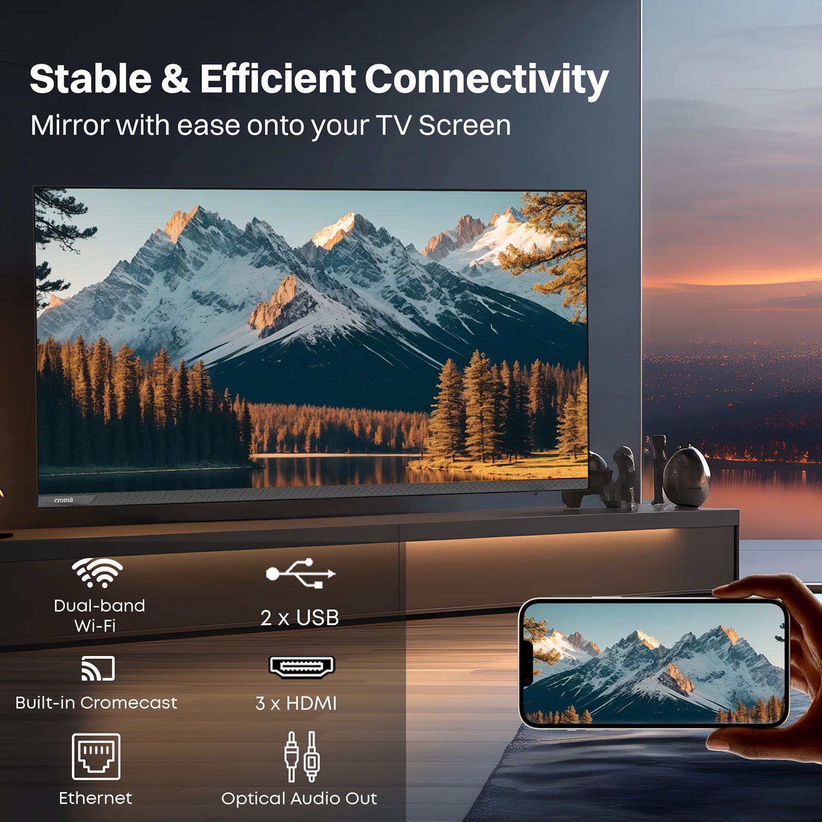 Croma Pro QLED 109.22 cm (43 inch) 4K Ultra HD Google TV with Dolby Vision & Dolby Atmos (2025 Model) Croma Pro QLED 109.22 cm (43 inch) 4K Ultra HD Google TV with Dolby Vision & Dolby Atmos (2025 Model)_9