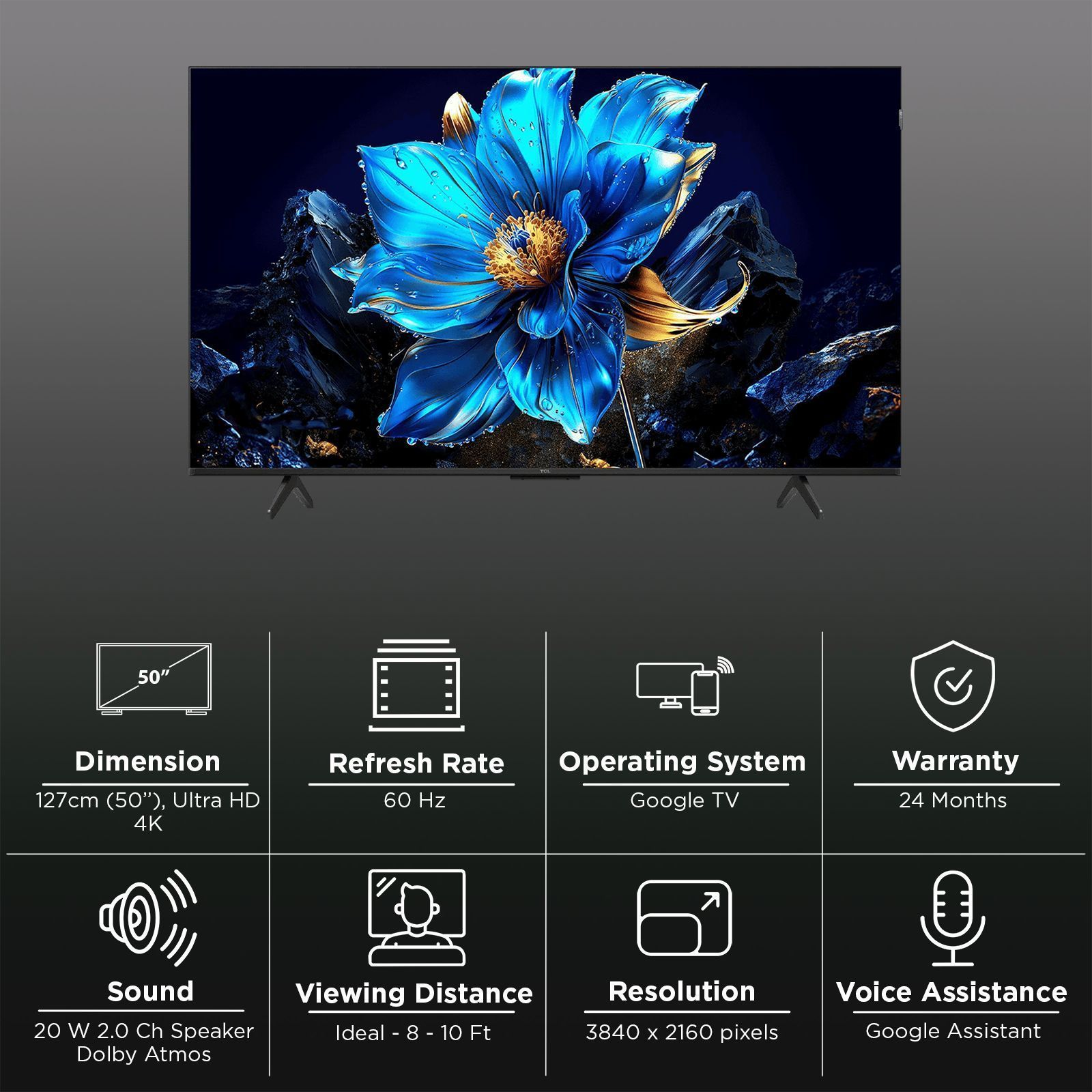 TCL P7K 127 cm (50 inch) QLED 4K Ultra HD Smart Google TV with Google Voice Assistant (2025 model)_3