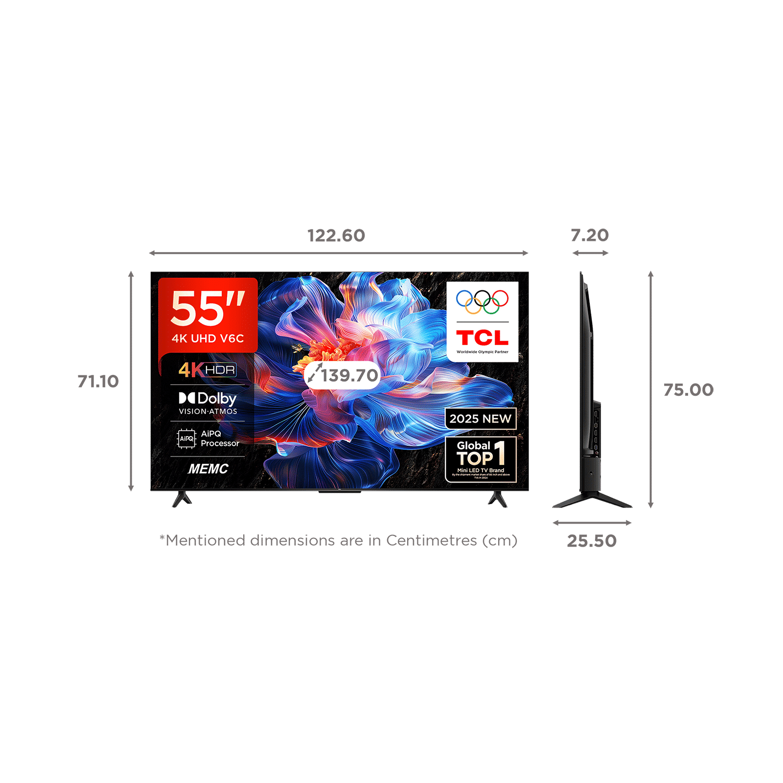 TCL V6C 139.7 cm (55 inch) 4K Ultra HD LED Smart Google TV with Google Voice Assistant (2025 model)_2