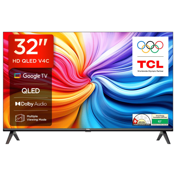 TCL V4C cm (32 inch) QLED HD Ready Smart Google TV with Google Voice  Assistant (2025 model)