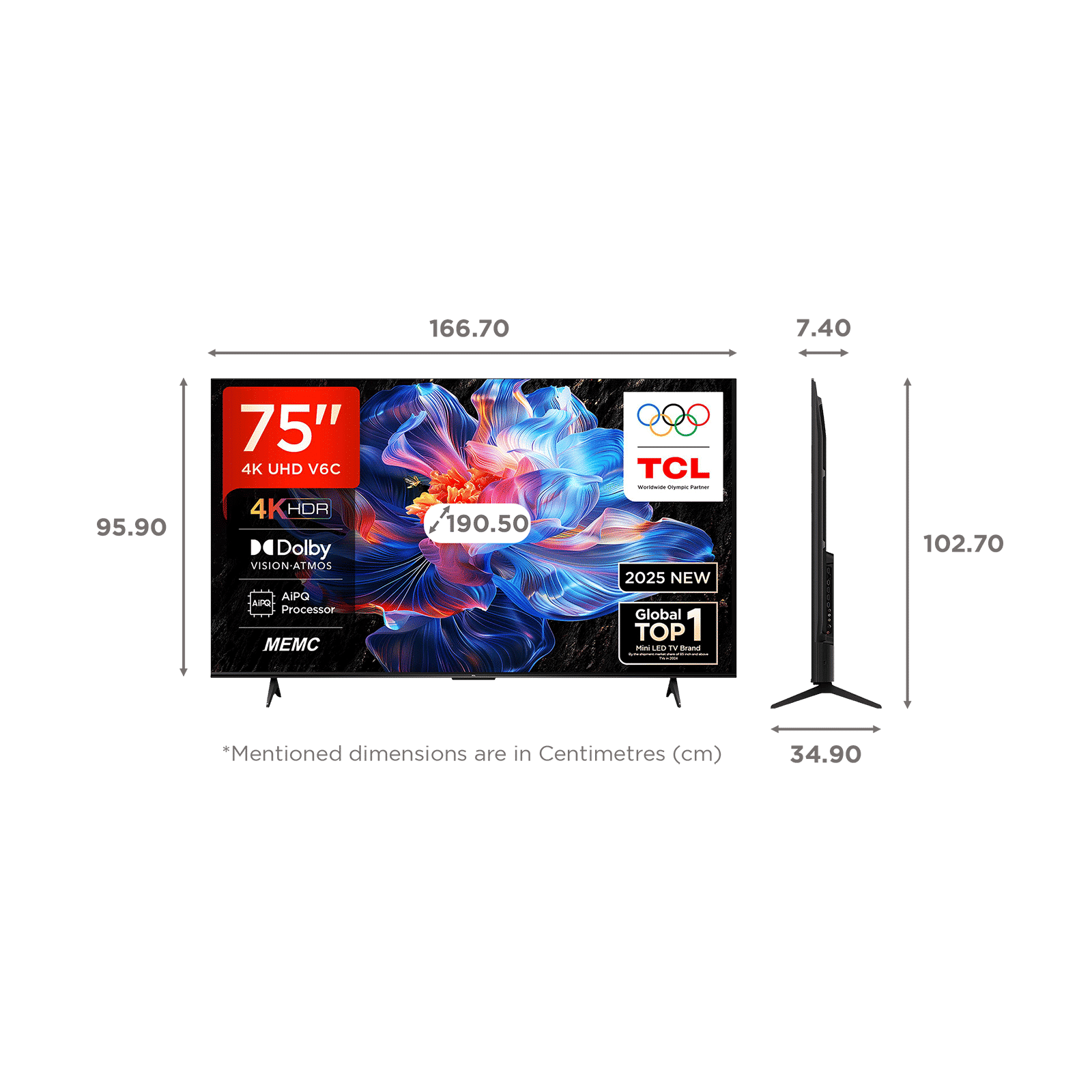 TCL V6C 190.5 cm (75 inch) 4K Ultra HD LED Smart Google TV with Google Voice Assistant (2025 model) TCL V6C 190.5 cm (75 inch) 4K Ultra HD LED Smart Google TV with Google Voice Assistant (2025 model)_2