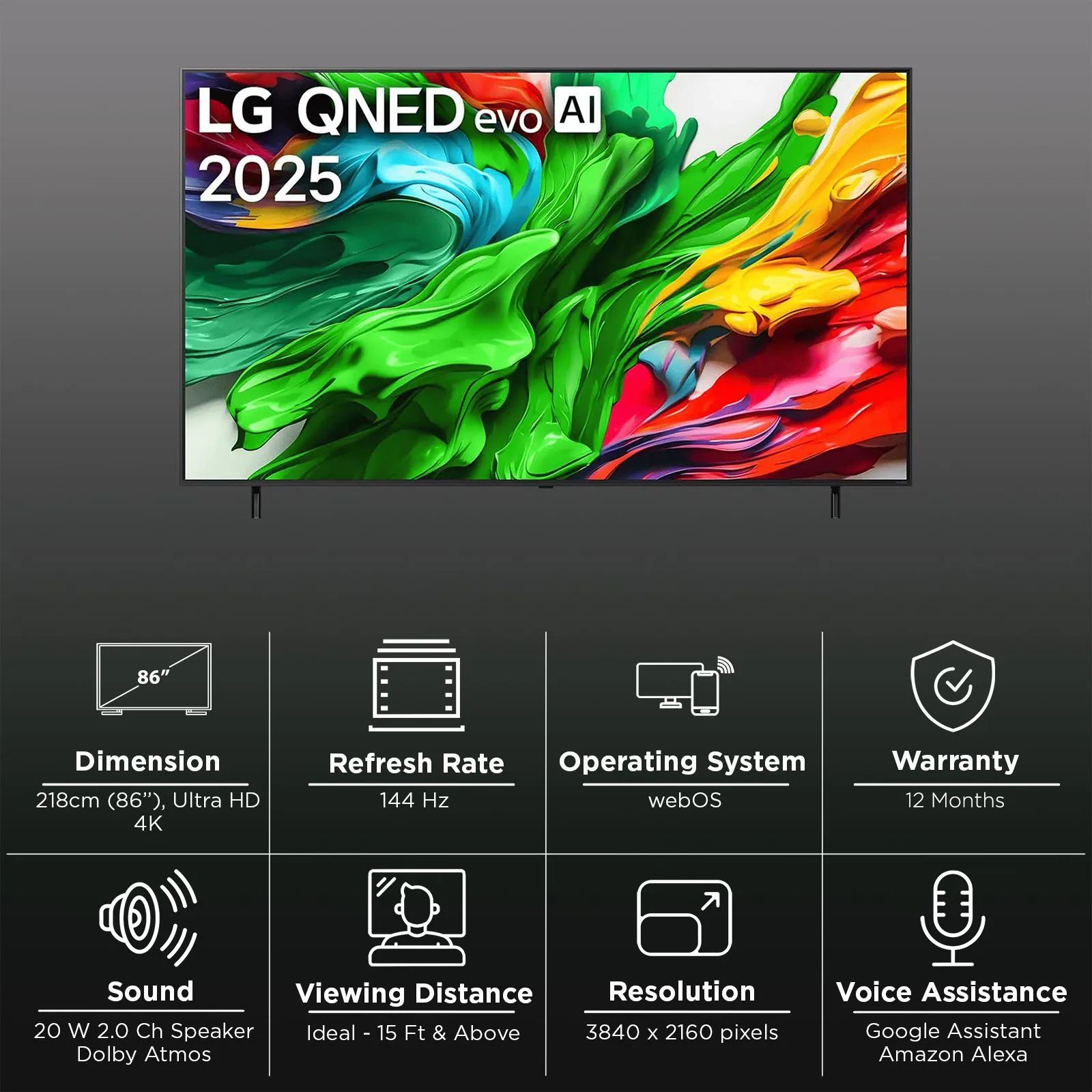 LG 218 cm (86 inch) QNED MiniLED 4K Ultra HD WebOS TV with AI Picture Pro (2025 Model)_3