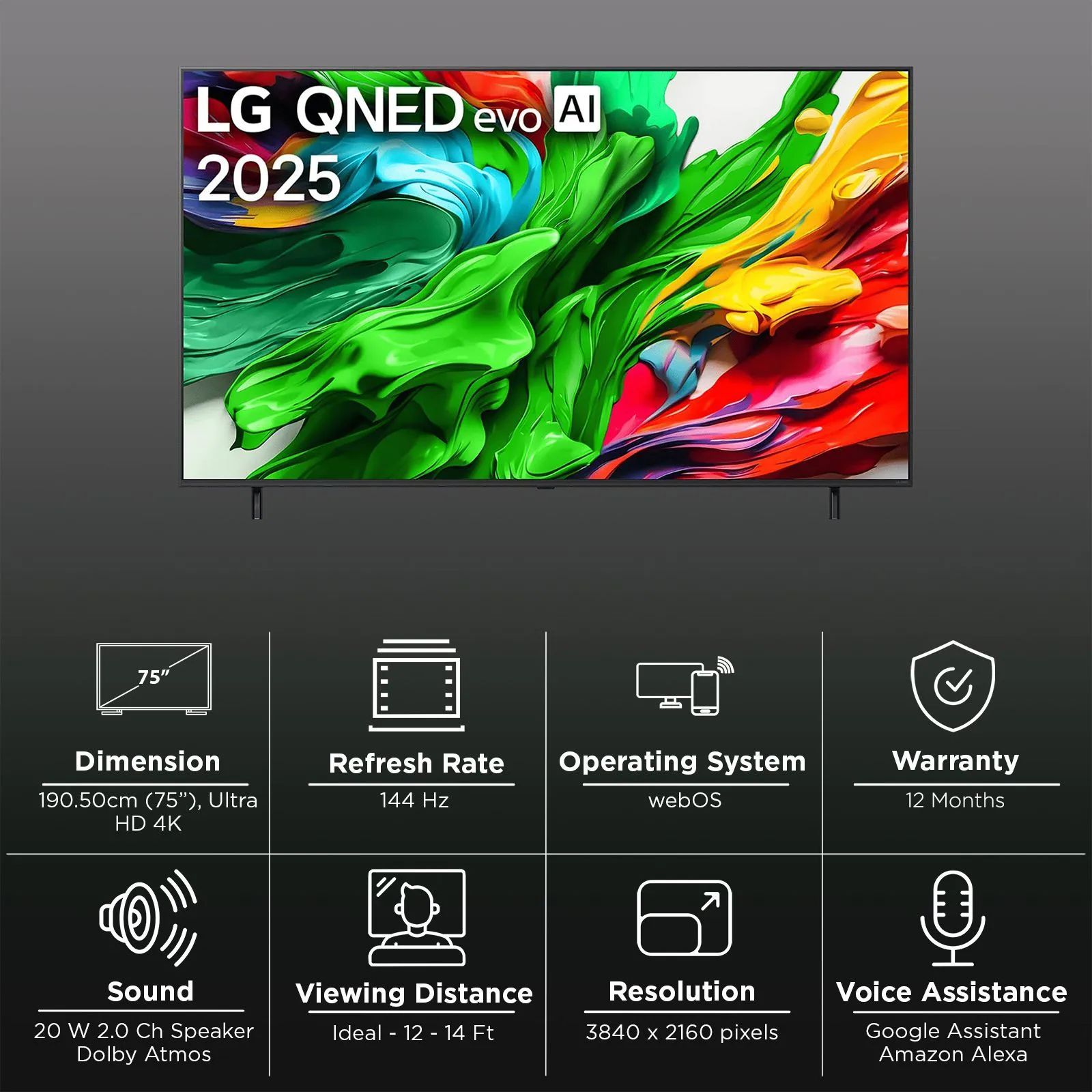 LG 190 cm (75 inch) 4K QNED MiniLed Smart WebOS TV with Dolby Vision & Dolby Atmos (2025 Model)_3