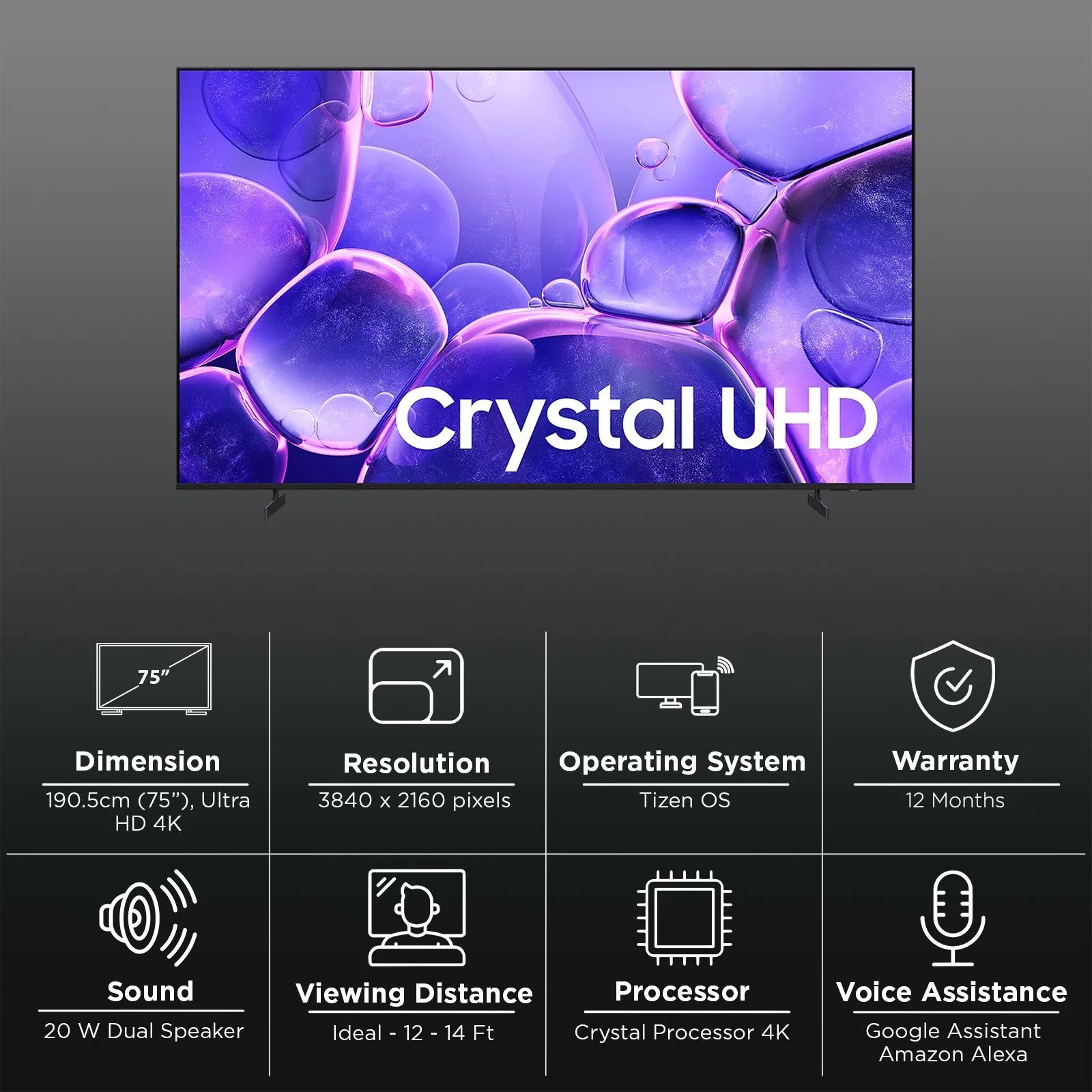 SAMSUNG U8000F 190 cm (75 inch) 4K Ultra HD LED Smart Tizen TV with 4K Upscaling (2025 model) SAMSUNG U8000F 190 cm (75 inch) 4K Ultra HD LED Smart Tizen TV with 4K Upscaling (2025 model)_3