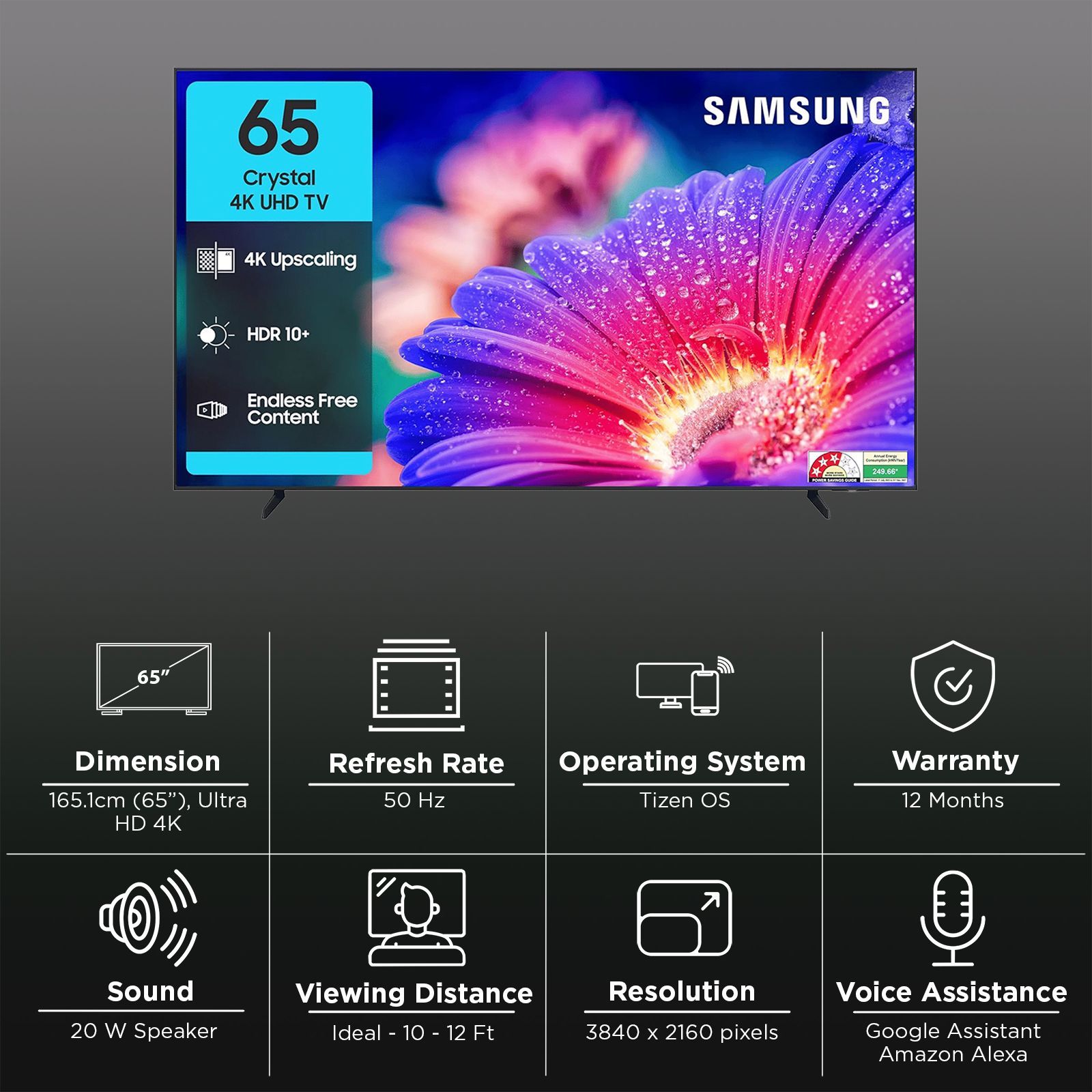 SAMSUNG UE81A 165 cm (65 inch) 4K Ultra HD LED Smart Tizen TV with Alexa & Google Voice Assistant (2025 Model)_3