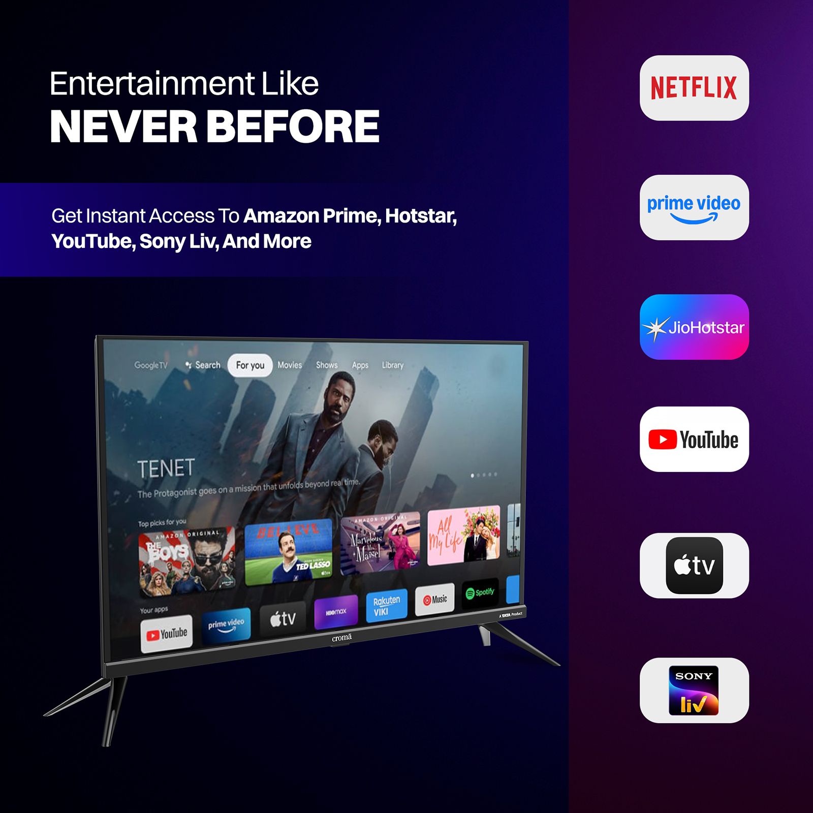 Croma 81.28 cm (32 inch) LED HD Ready Smart Linux TV with A+ Grade LED Panel (2025 model)_6