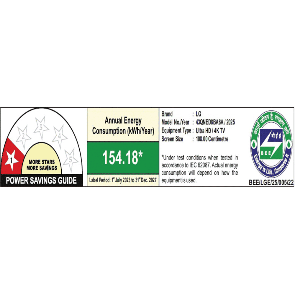 LG QNED 8BA 109.22 cm (43 inch) QNED 4K Ultra HD Smart WebOS TV with Dolby Atmos (2025 Model)_3