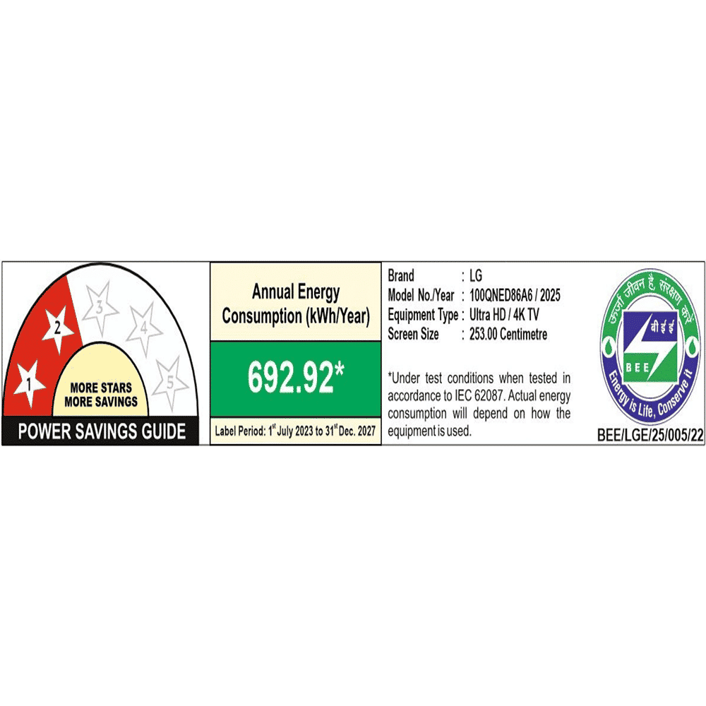 LG evo AI QNED86 253 cm (100 inch) QNED MiniLED 4K Ultra HD Smart WebOS TV with Dolby Vision (2025 Model) LG evo AI QNED86 253 cm (100 inch) QNED MiniLED 4K Ultra HD Smart WebOS TV with Dolby Vision (2025 Model)_3