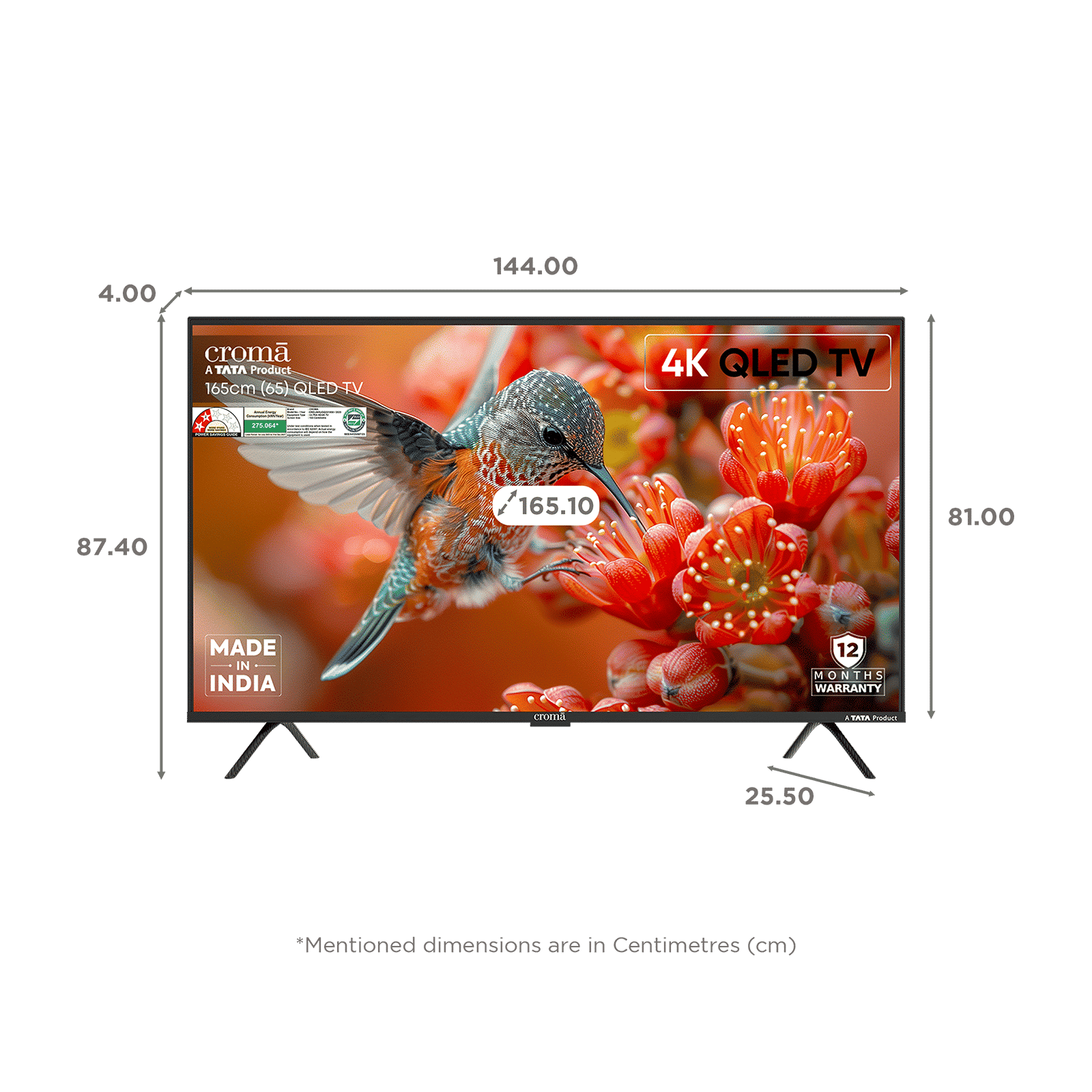 Croma 165.1 cm (65 inch) QLED 4K Ultra HD Smart Google TV 5.0 with Dolby Vision & Dolby Atmos (2025 model)_2