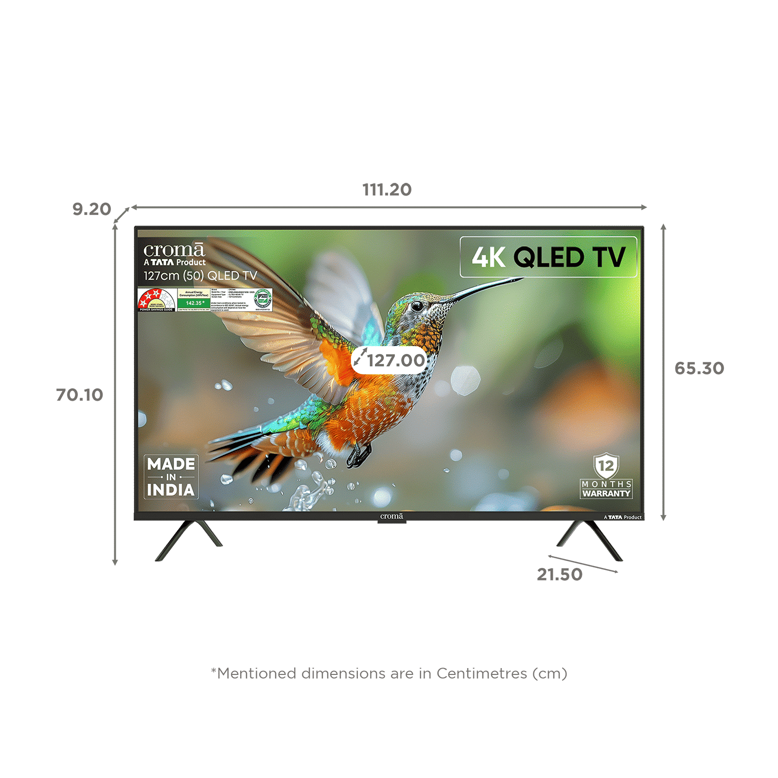 Croma 127 cm (50 inch) QLED 4K Ultra HD Smart Google TV 5.0 with Dolby Vision & Dolby Atmos (2025 model)_2