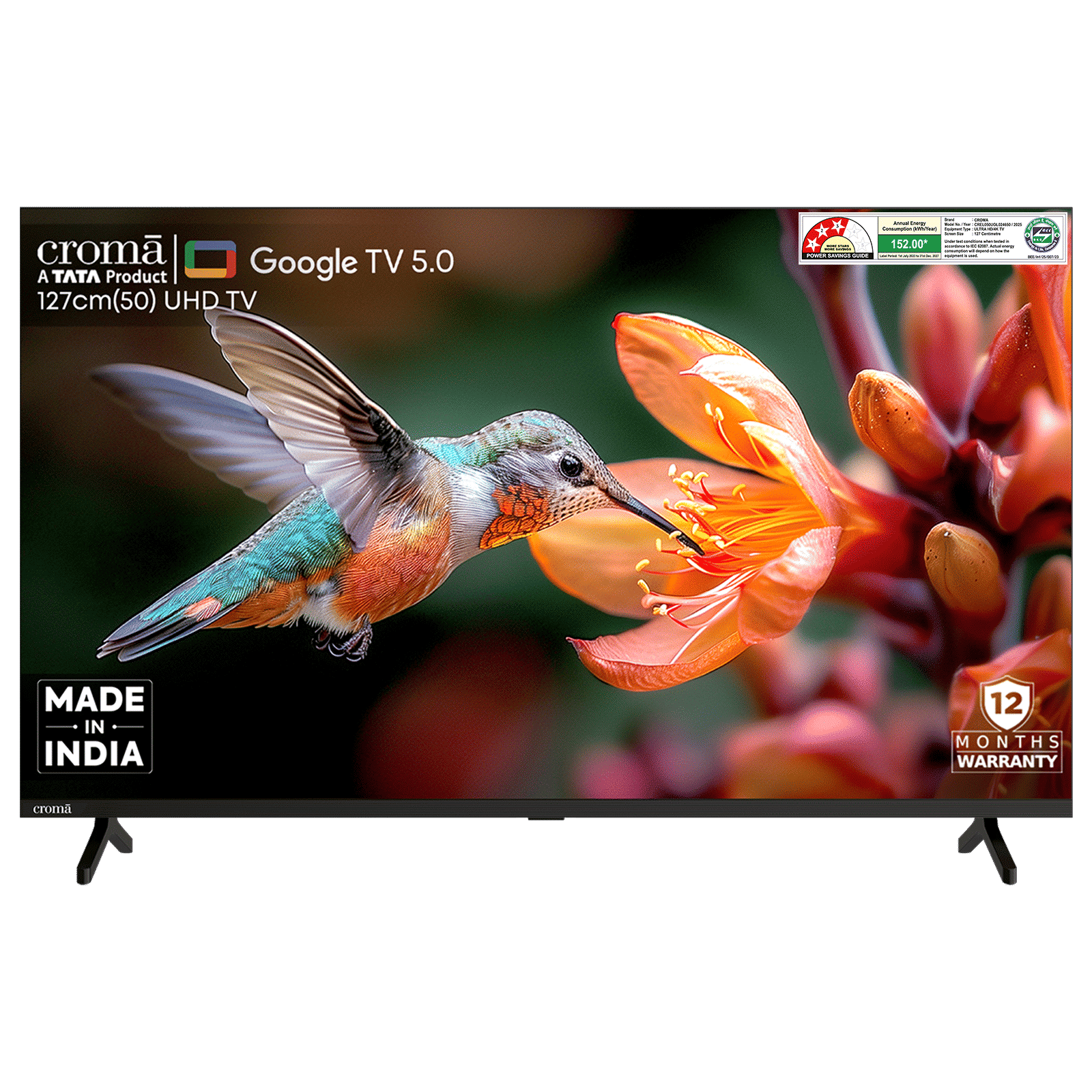 Croma 127 cm (50 inch) Ultra HD 4K LED Google TV 5.0 with Dolby Audio (2025 model)_1