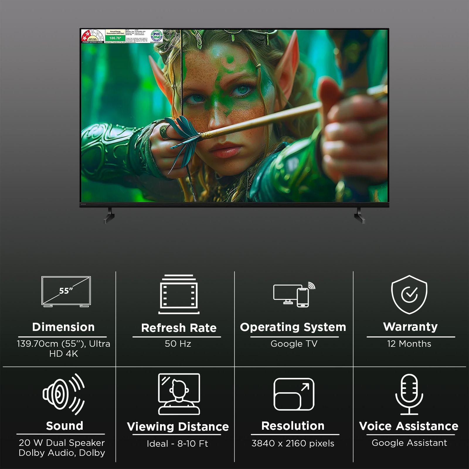 SONY BRAVIA 2 II 140 cm (55 inch) 4K Ultra HD LED Smart Google TV with Google Assistant (2025 model) SONY BRAVIA 2 II 140 cm (55 inch) 4K Ultra HD LED Smart Google TV with Google Assistant (2025 model)_3