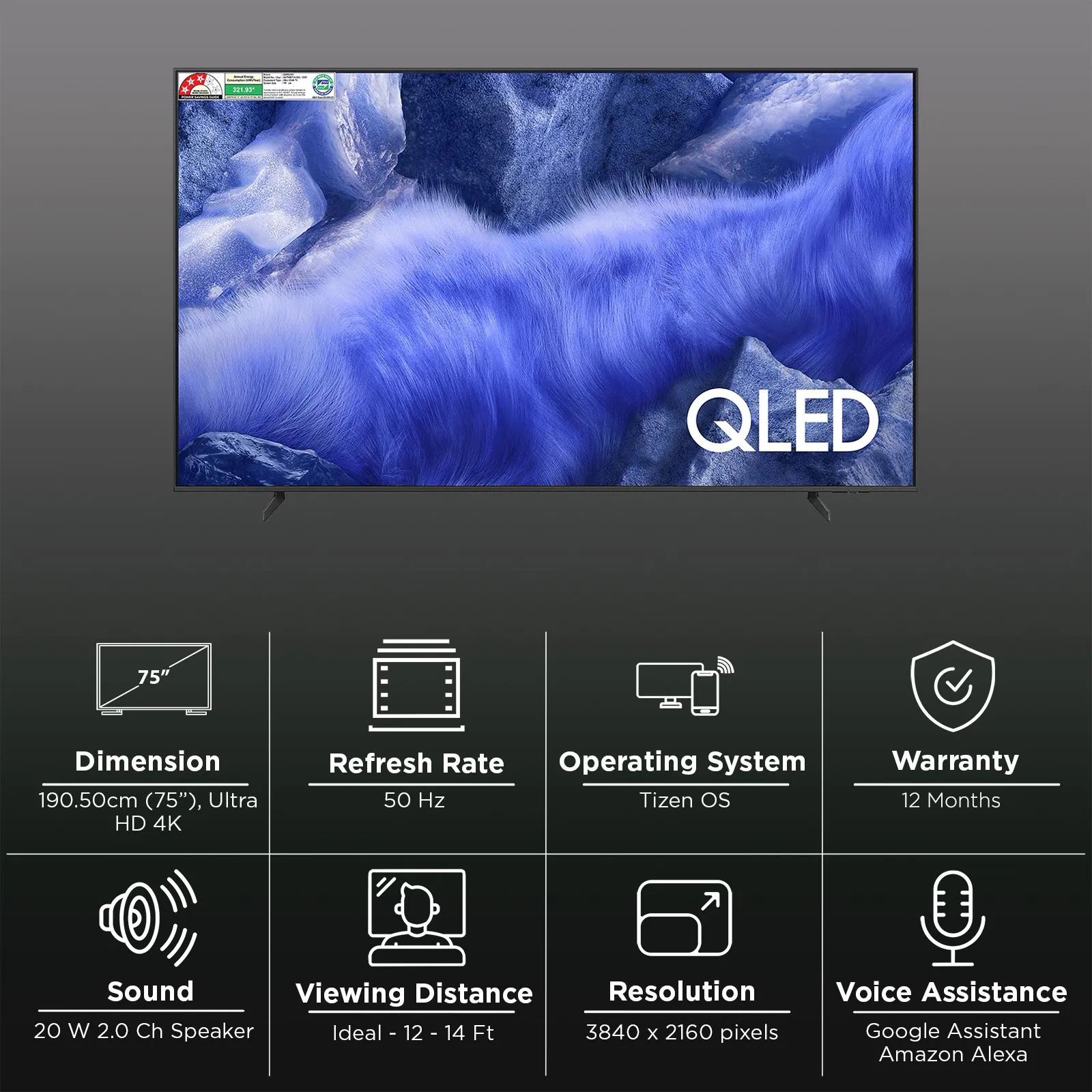 SAMSUNG QEF1 190 cm (75 inch) 4K Ultra HD QLED Smart Tizen TV with Google Assistant (2025 model)_3