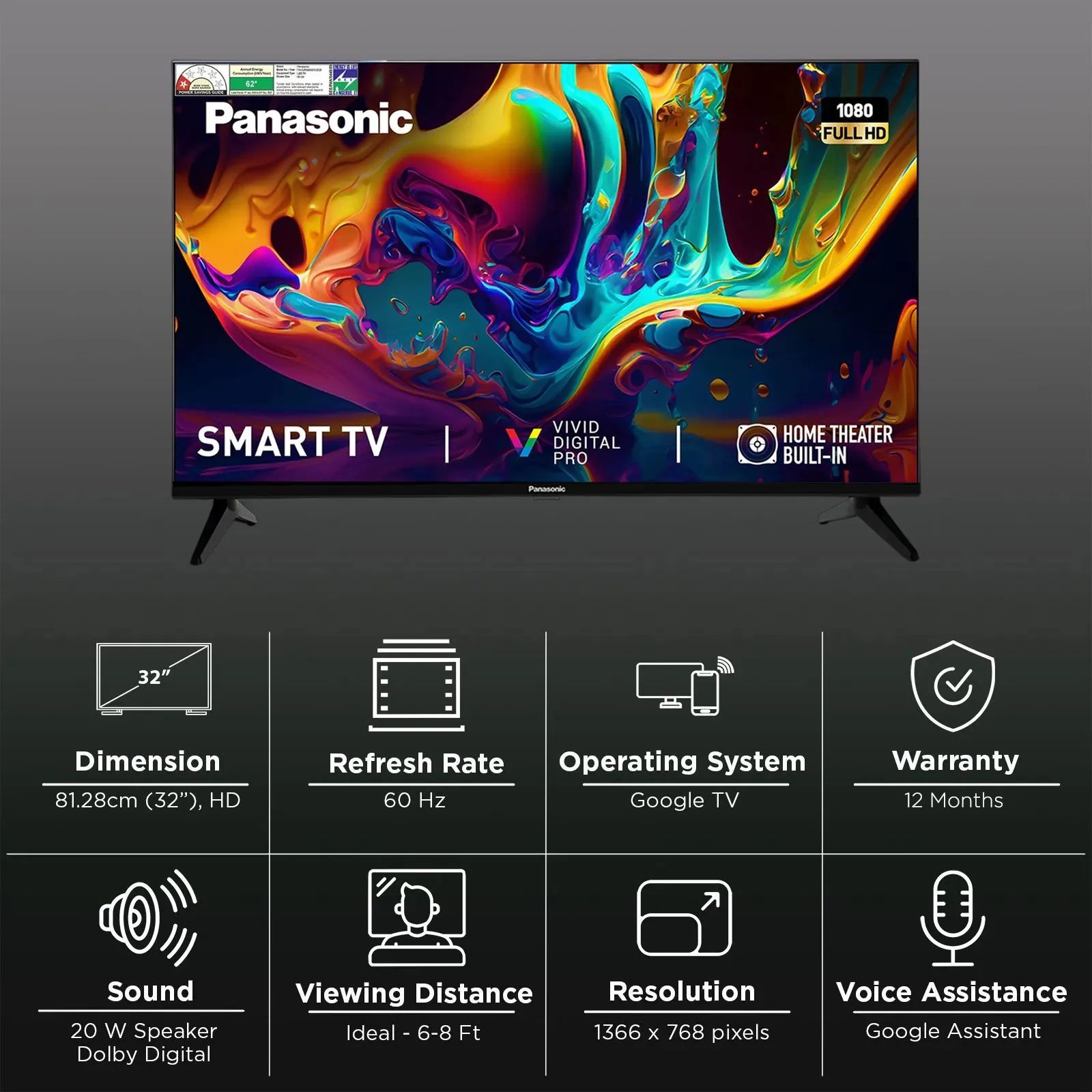 Panasonic 80 cm (32 inch) HD LED Smart Google TV with Dolby Digital (2025 model)_3