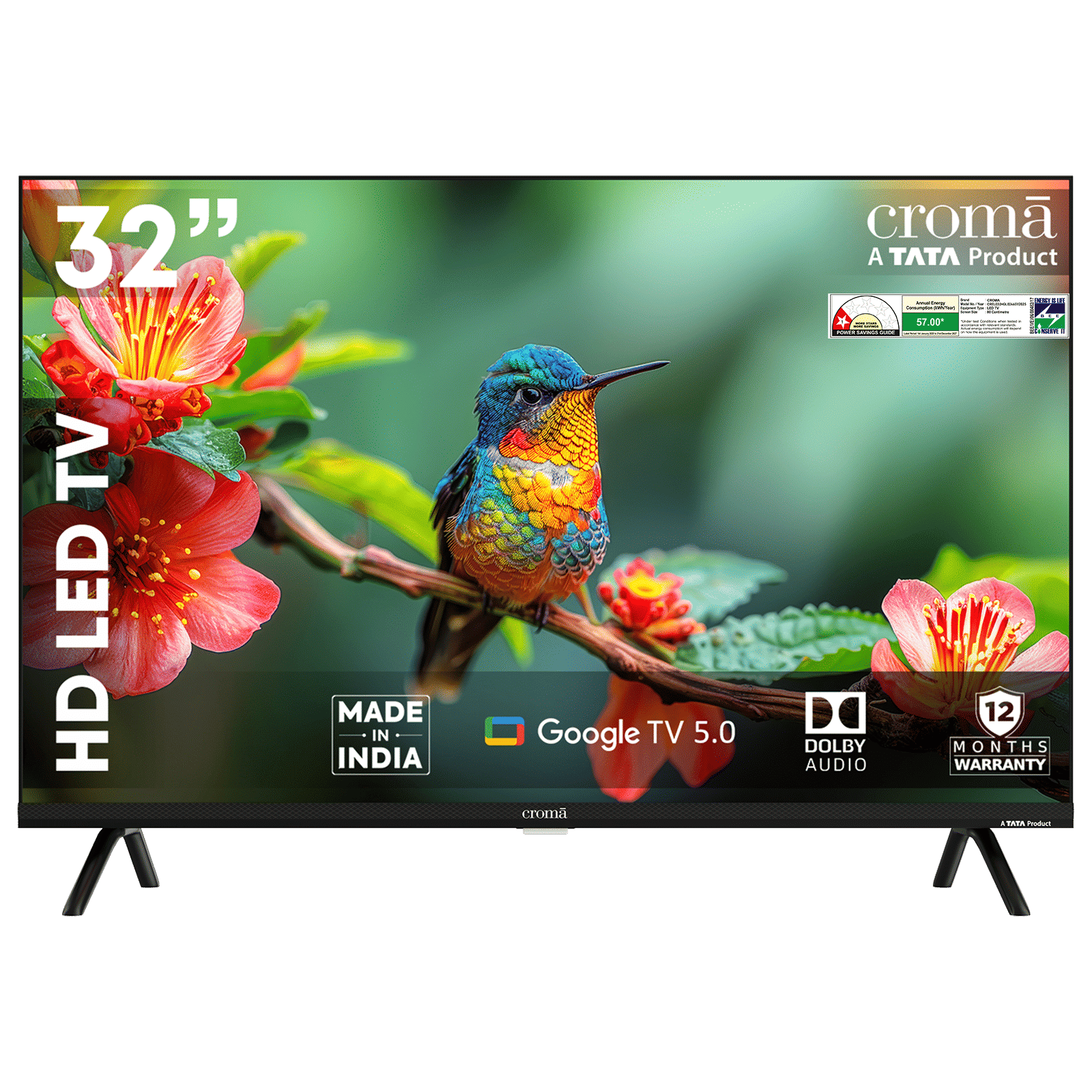 Croma 80 cm (32 inch) HD LED Google TV with Dolby Audio (2025 model)_1