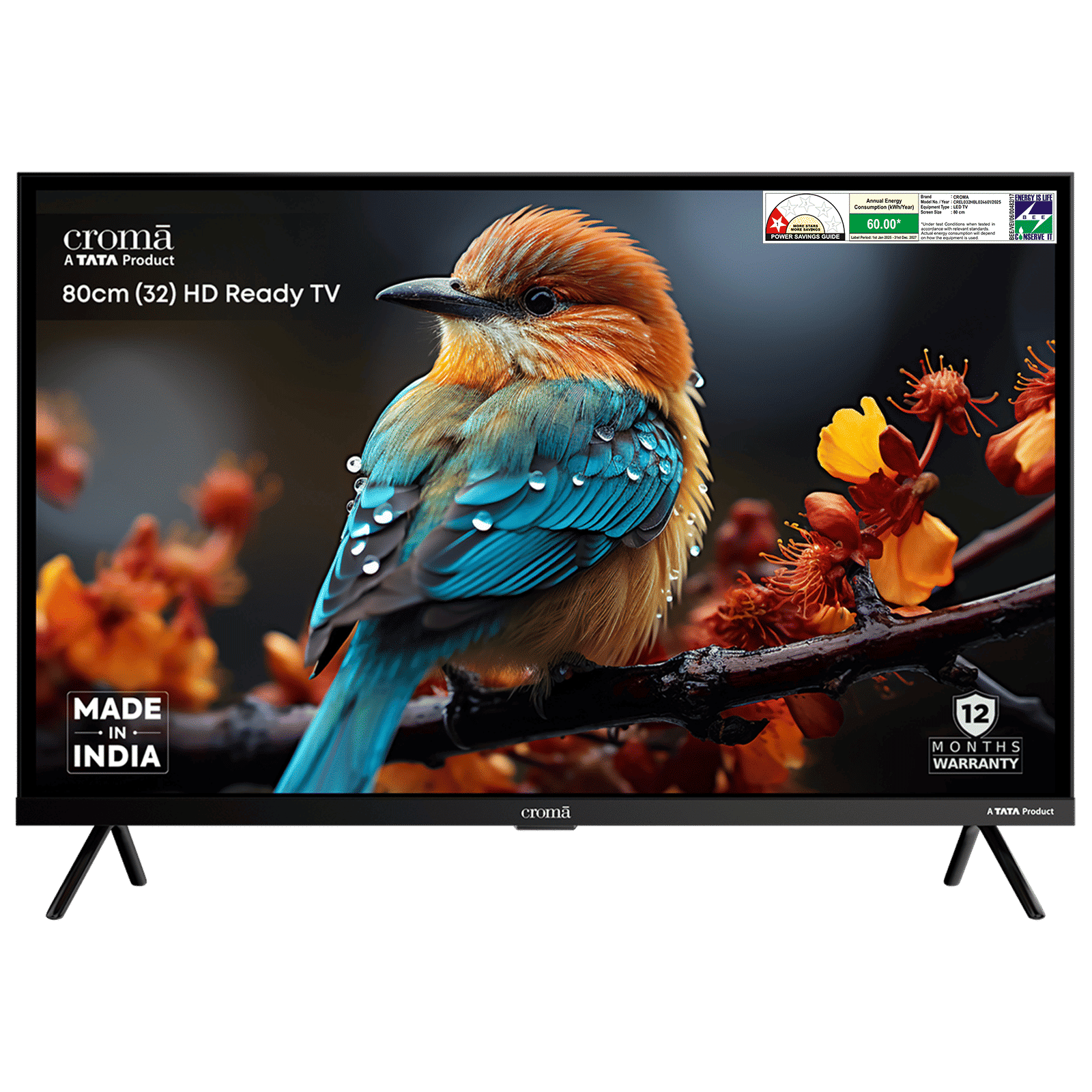 Croma 81.28 cm (32 inch) HD Ready LED TV with Bezel Less Display (2025 model)