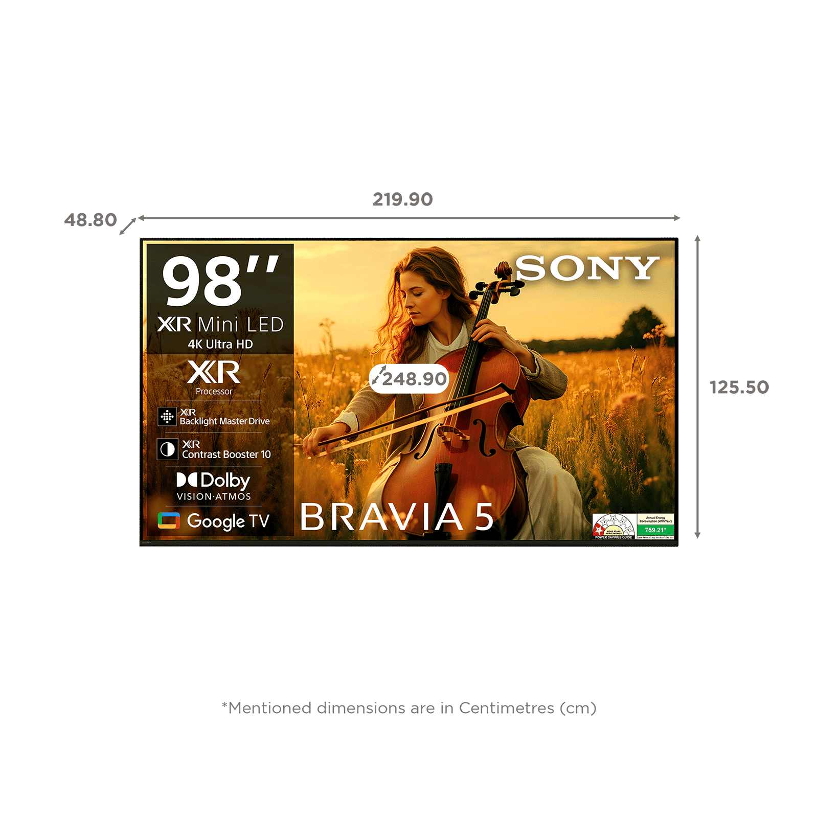 SONY BRAVIA 5 248.9 cm (98 inch) Mini LED 4K Ultra HD Smart Google TV with Dolby Vision & Dolby Atmos (2025 model) SONY BRAVIA 5 248.9 cm (98 inch) Mini LED 4K Ultra HD Smart Google TV with Dolby Vision & Dolby Atmos (2025 model)_2