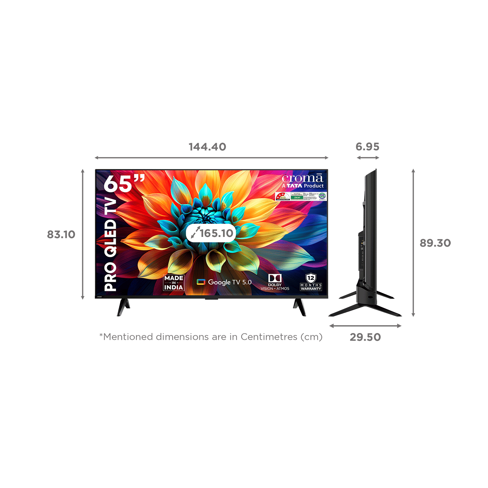 Croma 165.1 cm (65 inch) QLED 4K Ultra HD Smart Android TV with Google Assistant (2025 model)_2