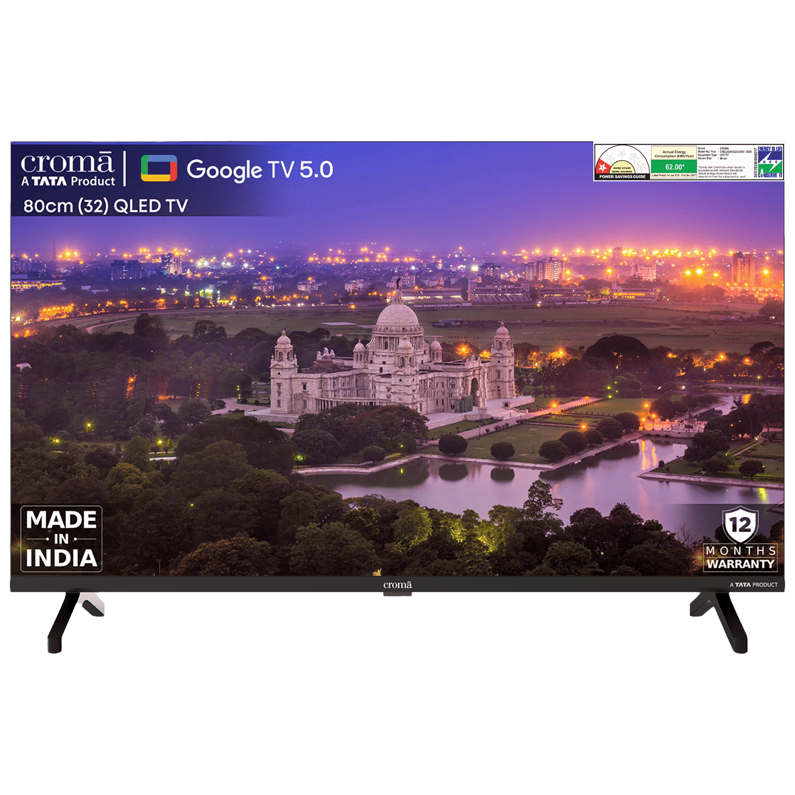 Croma 81.28 cm (32 inch) QLED Smart Google TV 5.0 with Dolby Audio (2025 model)
