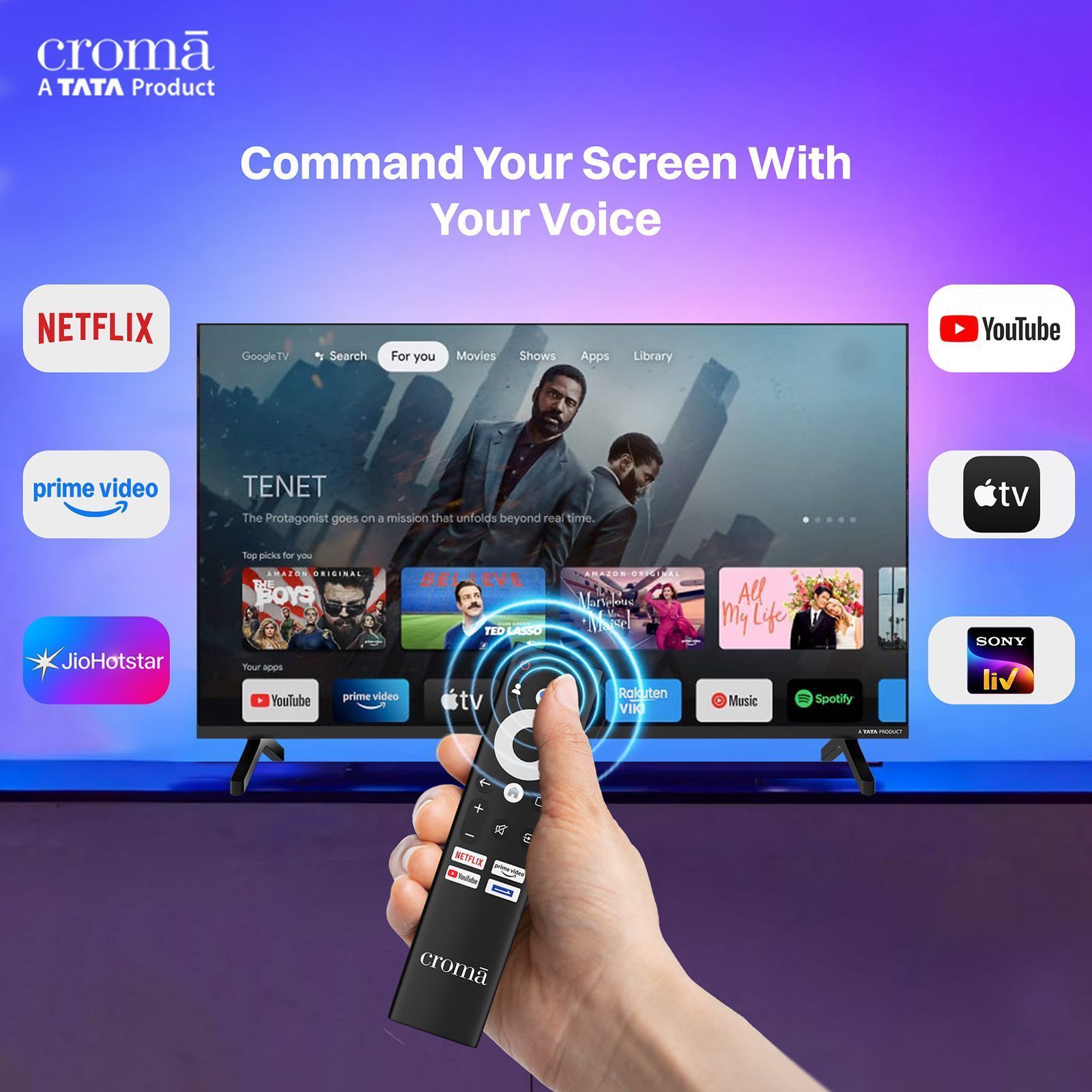 Croma 81.28 cm (32 inch) QLED Smart Google TV 5.0 with Dolby Audio (2025 model)_8