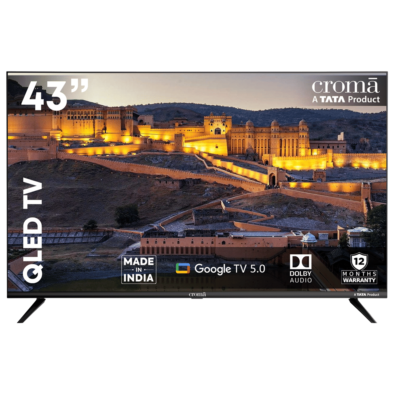 Croma 109.22 cm (43 inch) QLED 4K Ultra HD Smart Google TV 5.0 with Dolby Audio (2025 model)_1