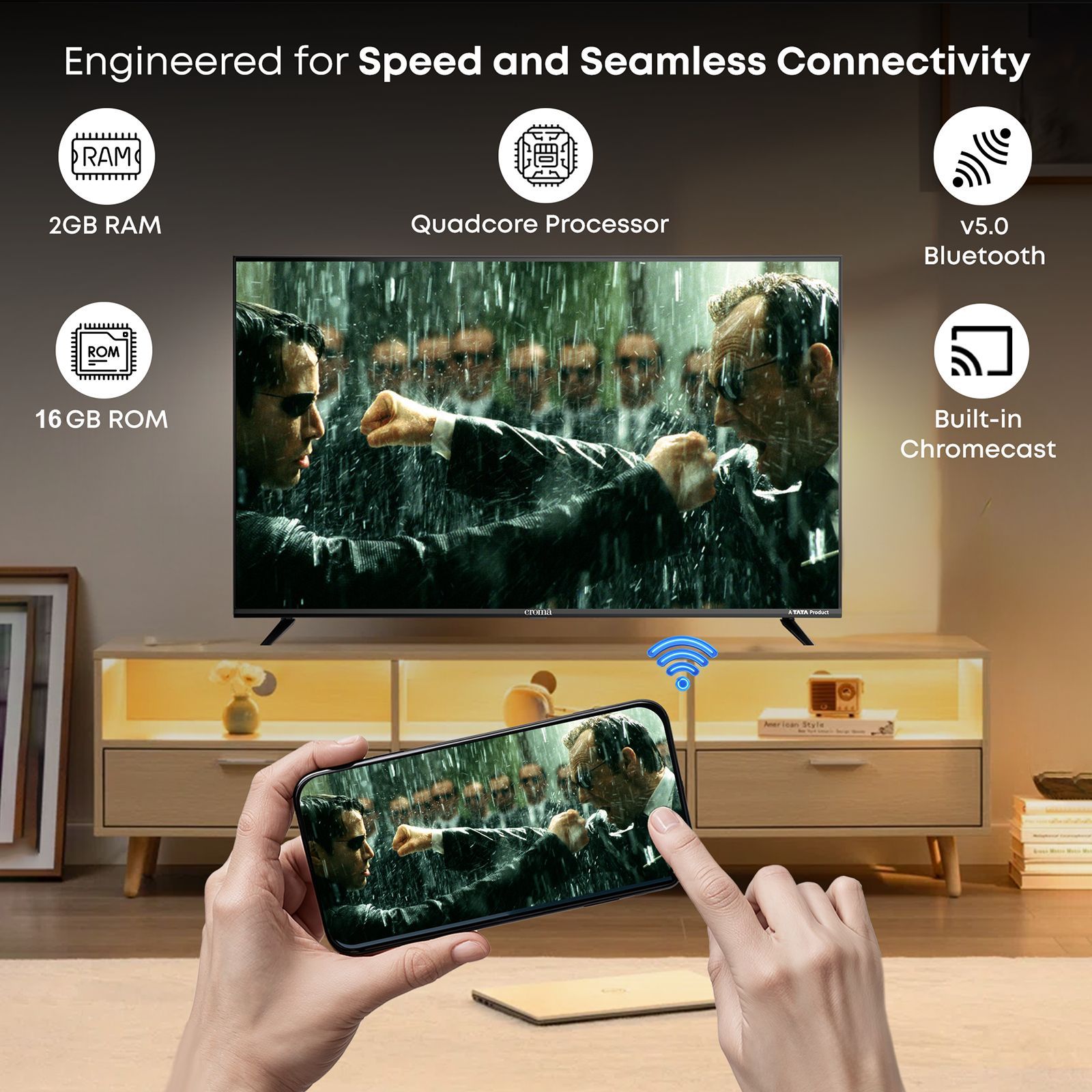 Croma 109 cm (43 inch) QLED 4K Ultra HD Smart Google TV 5.0 with Dolby Audio_8