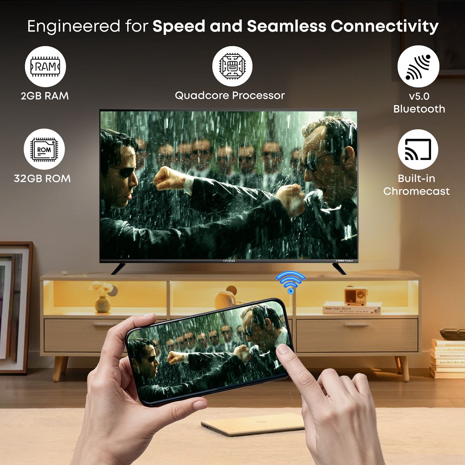 Croma 140 cm (55 inch) Ultra HD QLED Google TV with Dolby Vision Atmos (2025 model) Croma 140 cm (55 inch) Ultra HD QLED Google TV with Dolby Vision Atmos (2025 model)_8