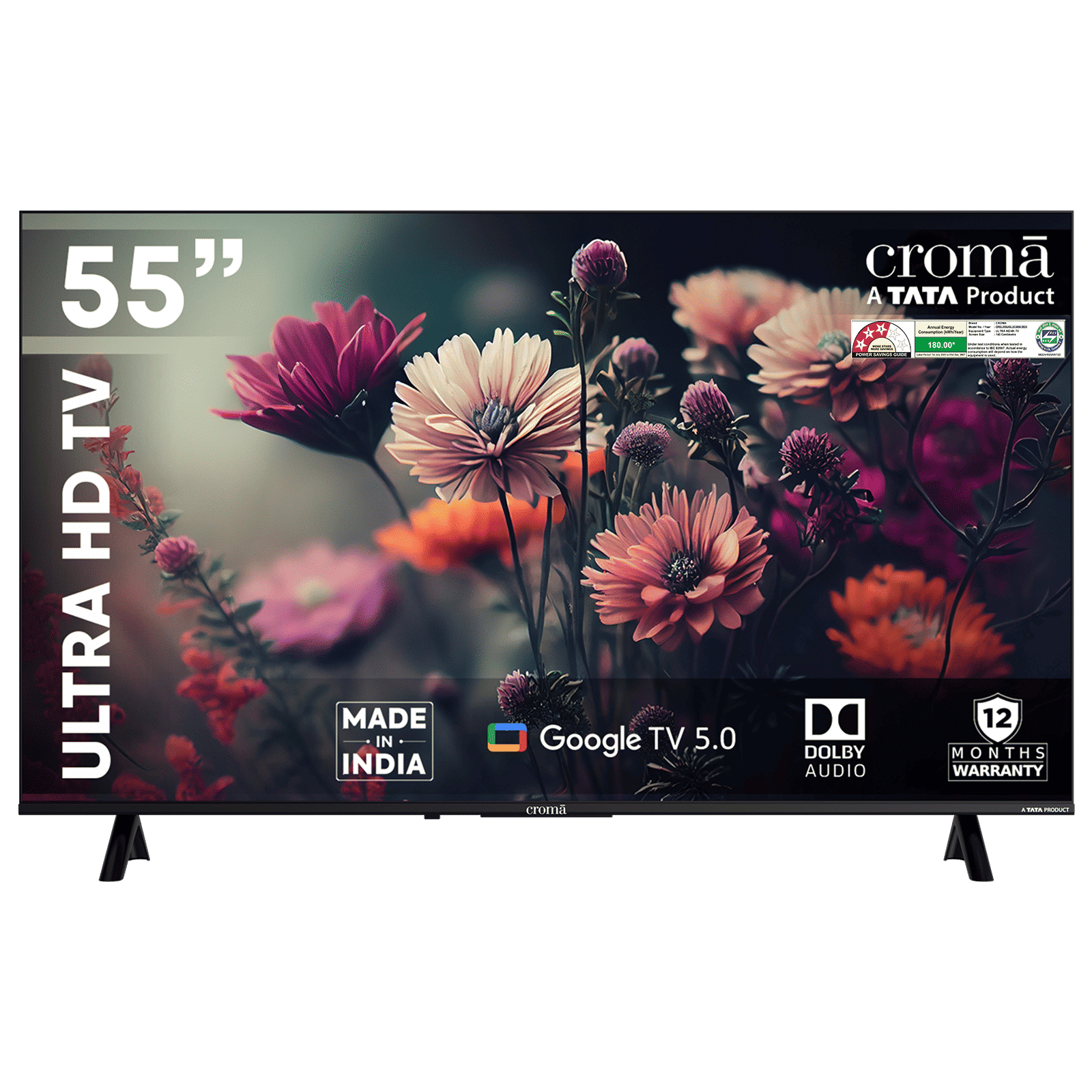 Croma 140 cm (55 inch) 4K Ultra HD LED Google TV 5.0 with Dolby Audio (2025 model)_1
