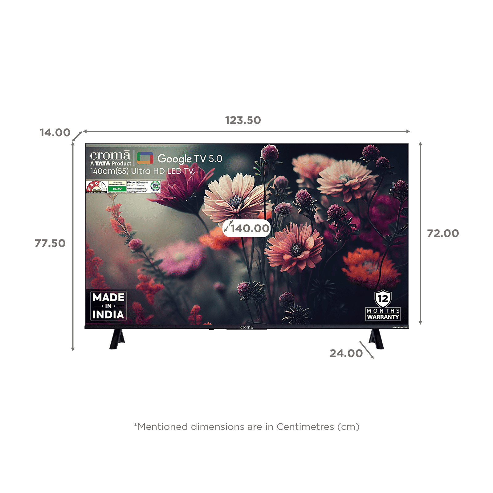 Croma 140 cm (55 inch) 4K Ultra HD LED Google TV 5.0 with Dolby Audio (2025 model)_2