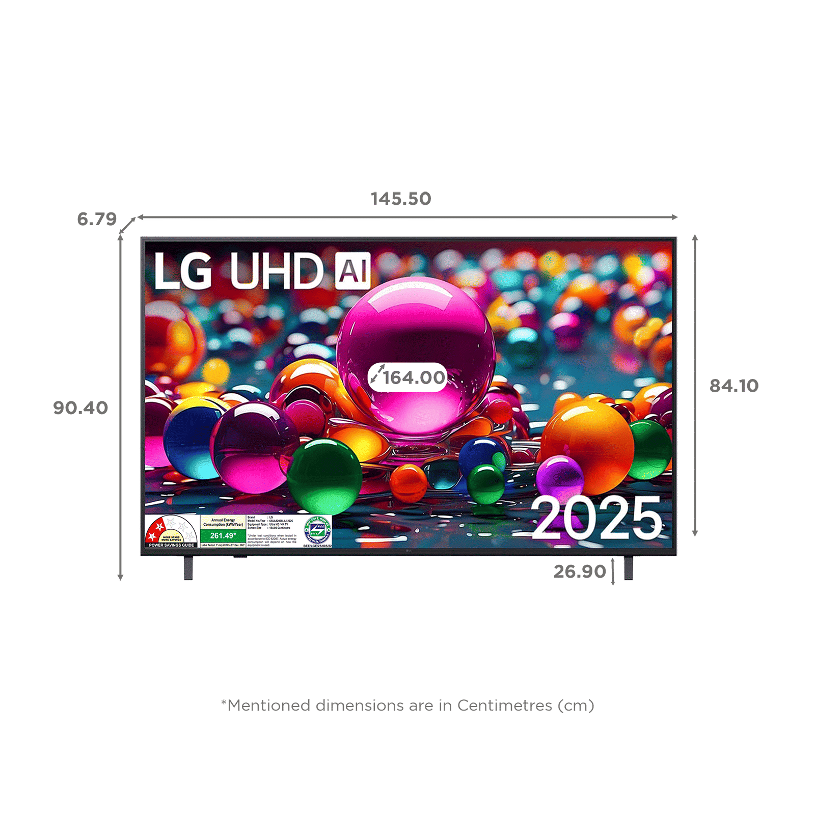 LG UA8200 164 cm (65 inch) 4K Ultra HD Smart WebOS TV with Dolby Atmos (2025 Model)_2