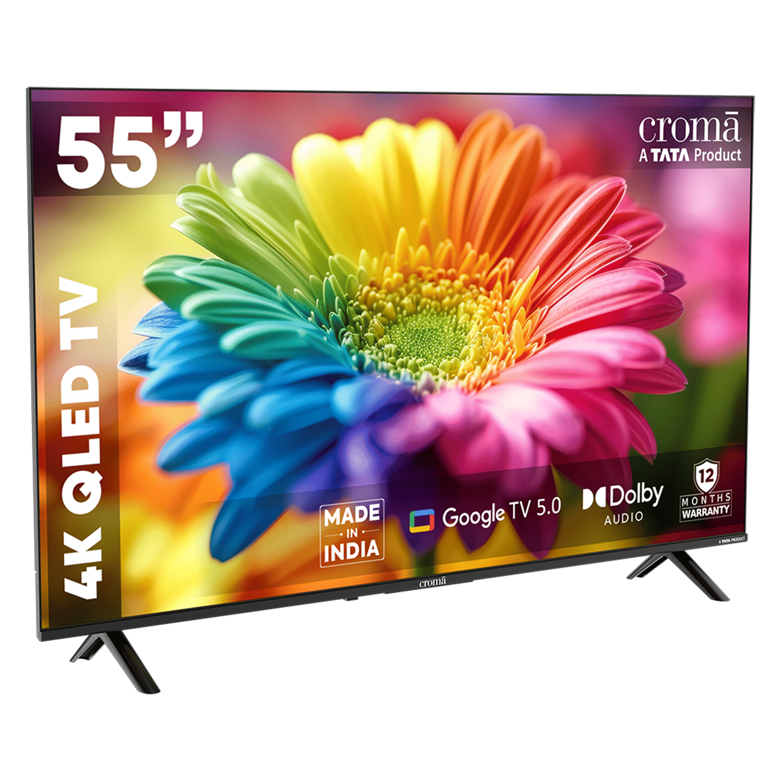 Croma 140 cm (55 inch) QLED 4K Ultra HD Smart Google TV with Google Assistant Supported (2025 model)_2