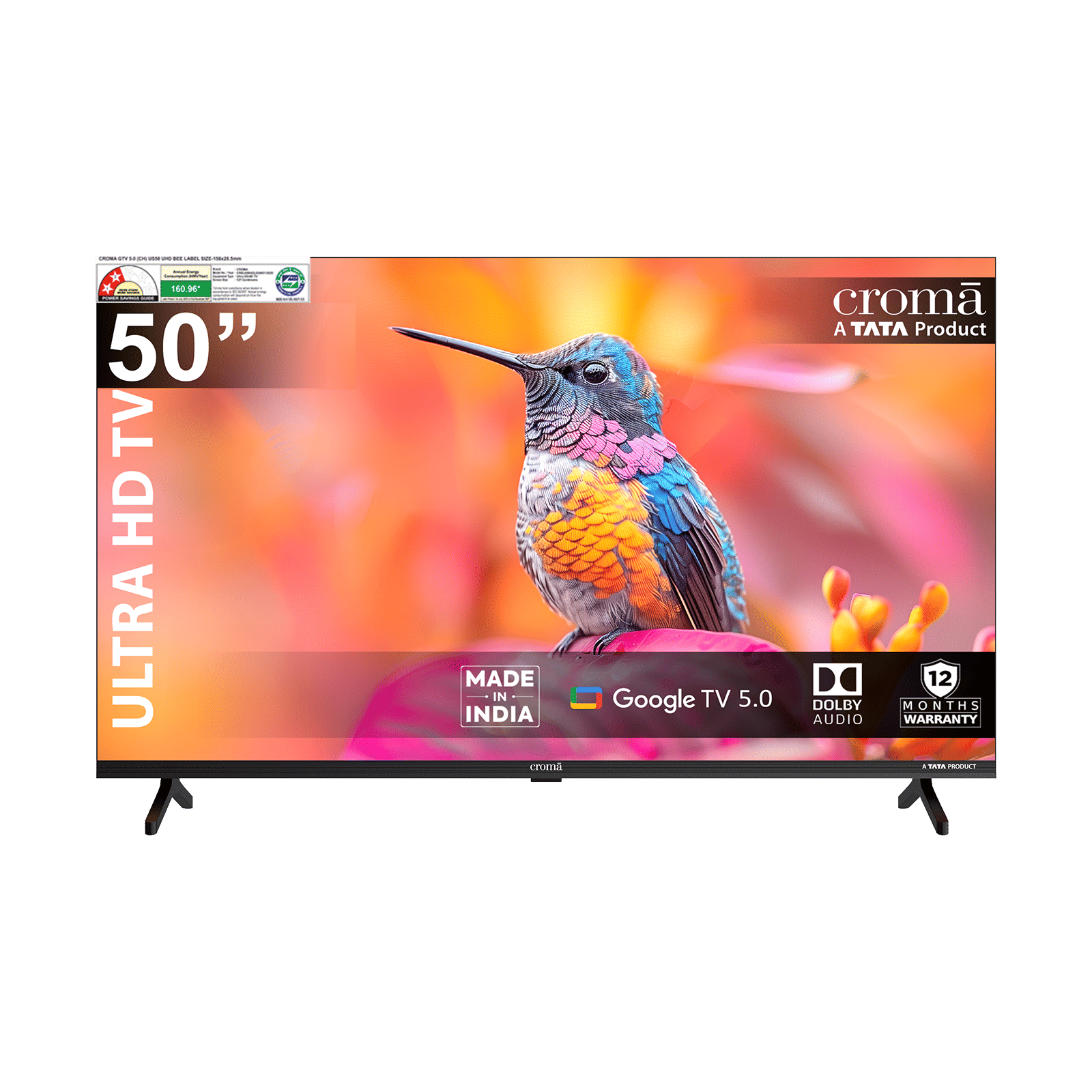 Croma 127cm (50inch) 4K Ultra HD LED Smart Google TV with Dolby Audio (2025 model)_1