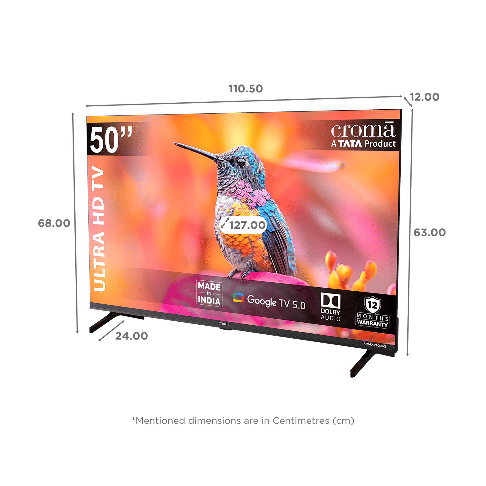 Croma 127cm (50 inch) 4K Ultra HD LED Smart Google TV 5.0 with Dolby Audio_2