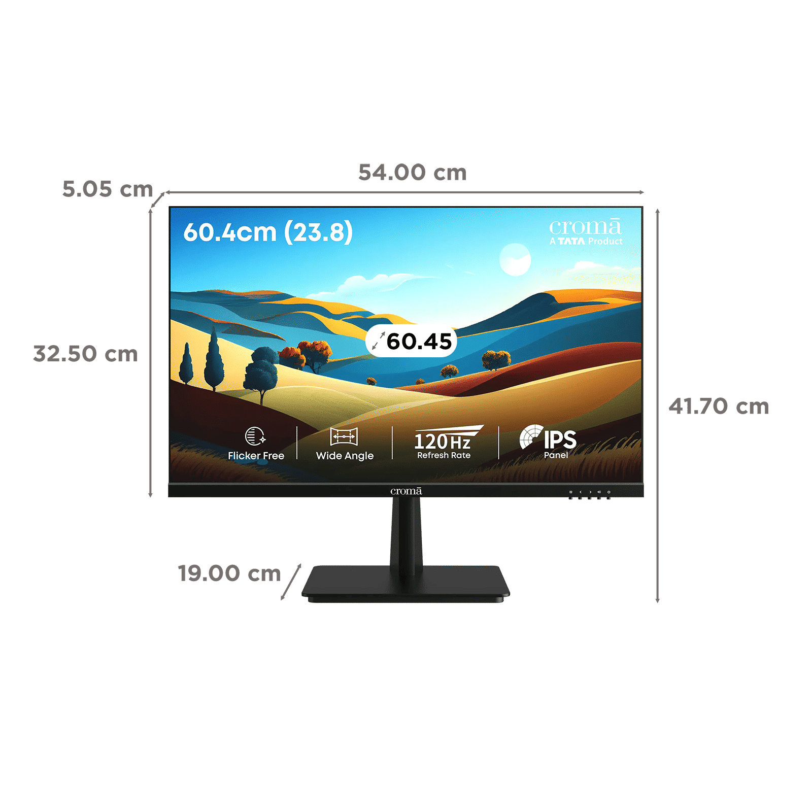 Croma 60.45 cm (23.8 inch) Full HD IPS Panel Borderless Monitor with ELED Backlight_3