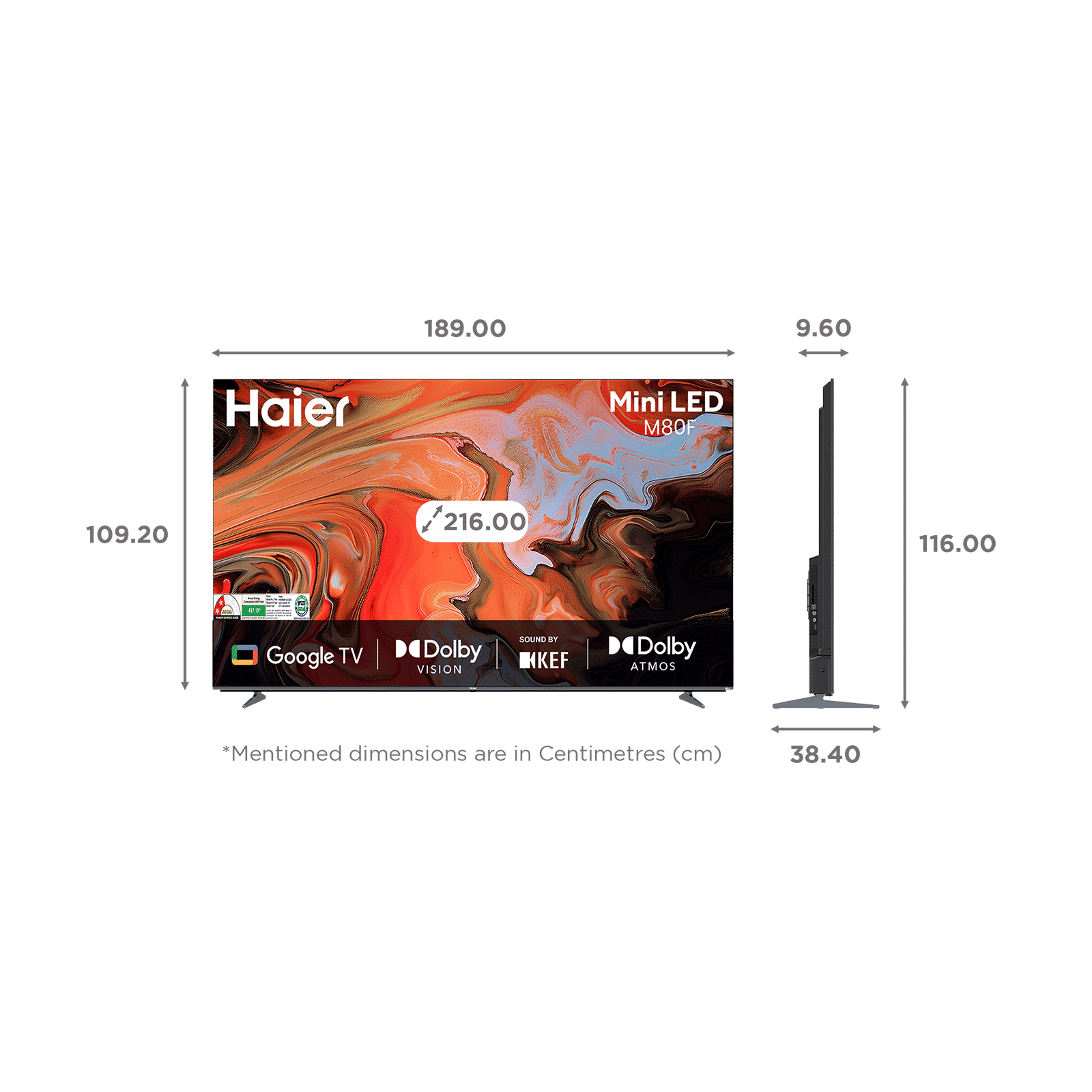 Haier M80F 125 cm (85 inch) 4K Ultra HD Mini LED Smart Google TV with Google Assistant Support (2025 Model)_2