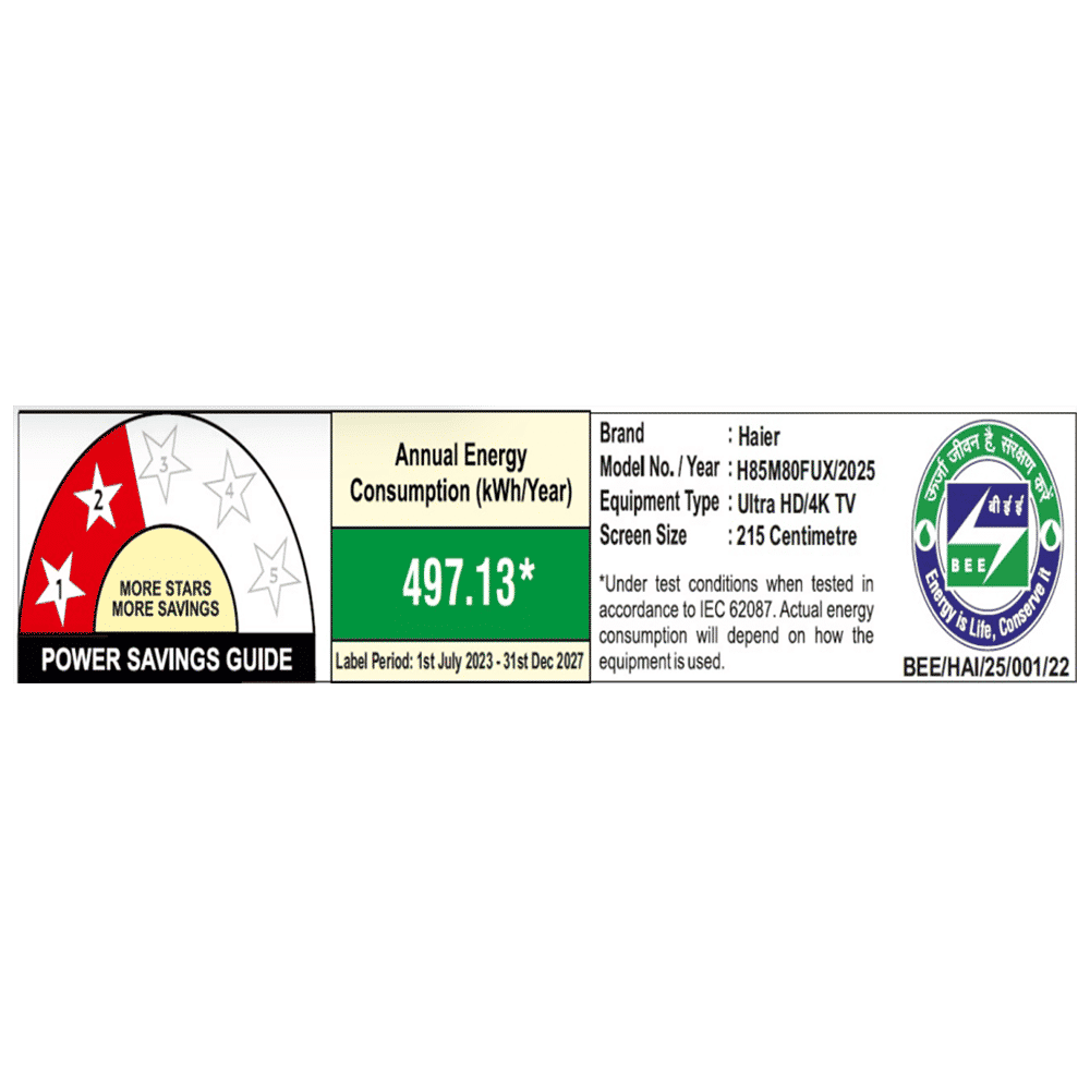 Haier M80F 125 cm (85 inch) 4K Ultra HD Mini LED Smart Google TV with Google Assistant Support (2025 Model)_2