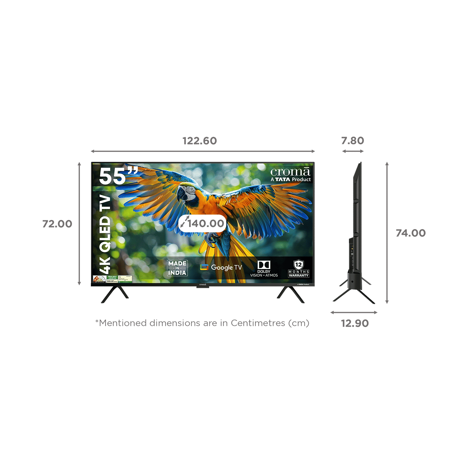 Croma 140 cm (55 inch) QLED 4K Ultra HD Smart Google TV with Google Voice Assistant (2026 Model)_2