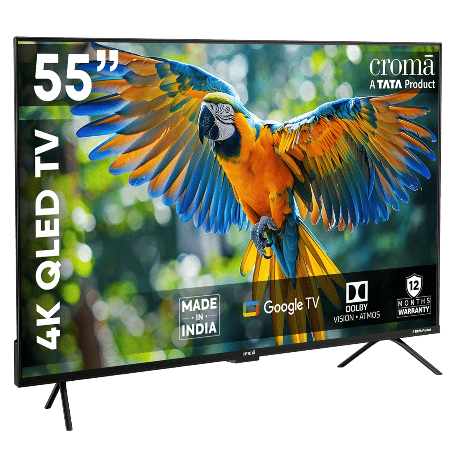 Croma 140 cm (55 inch) QLED 4K Ultra HD Smart Google TV with Google Voice Assistant (2026 Model)_4