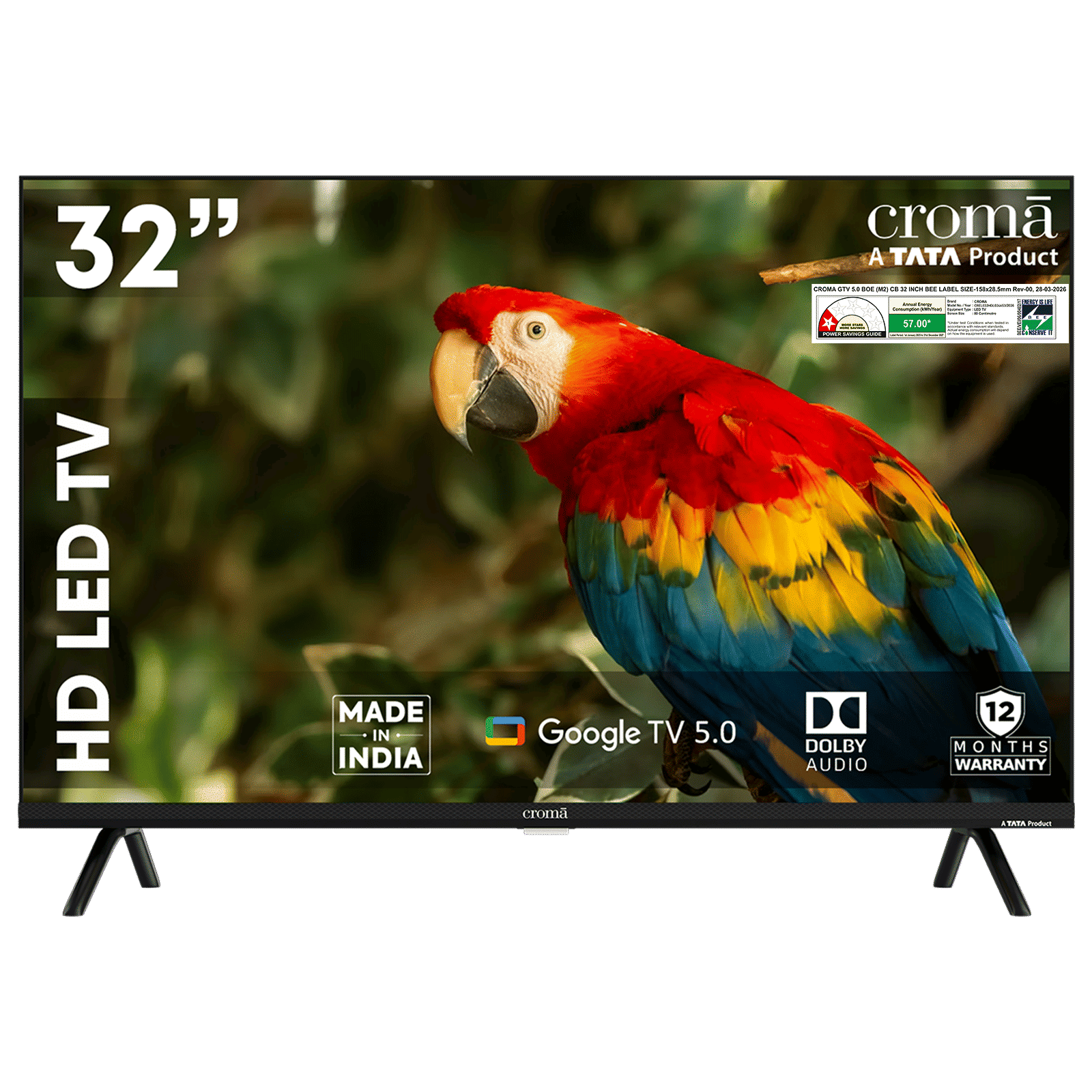 Croma 80cm (32 inch) HD LED Smart Google TV with Wi-Fi Connectivity (2026 Model)_1