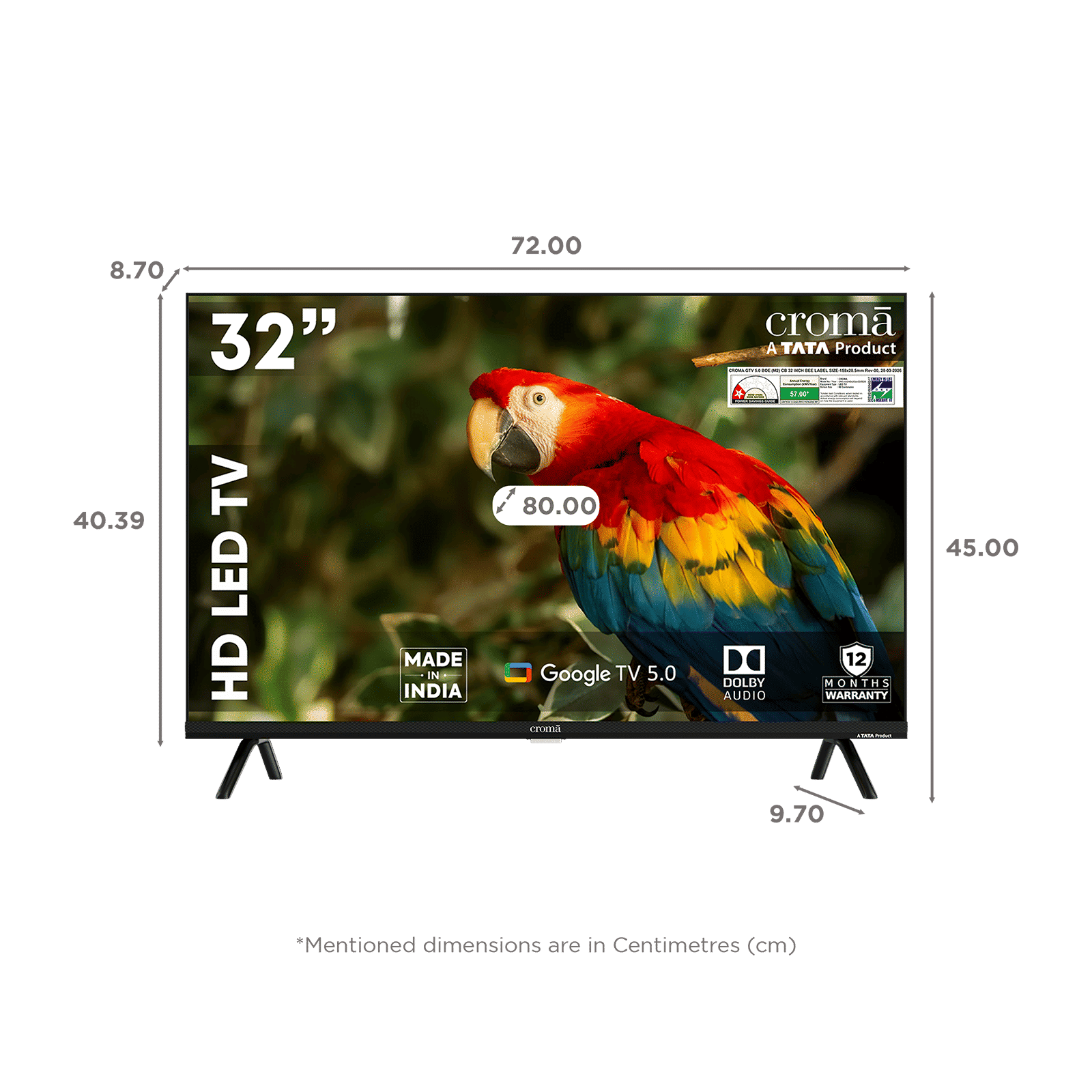 Croma 80cm (32 inch) HD LED Smart Google TV 5.0 with Dolby Audio (2026 Model) Croma 80cm (32 inch) HD LED Smart Google TV 5.0 with Dolby Audio (2026 Model)_2