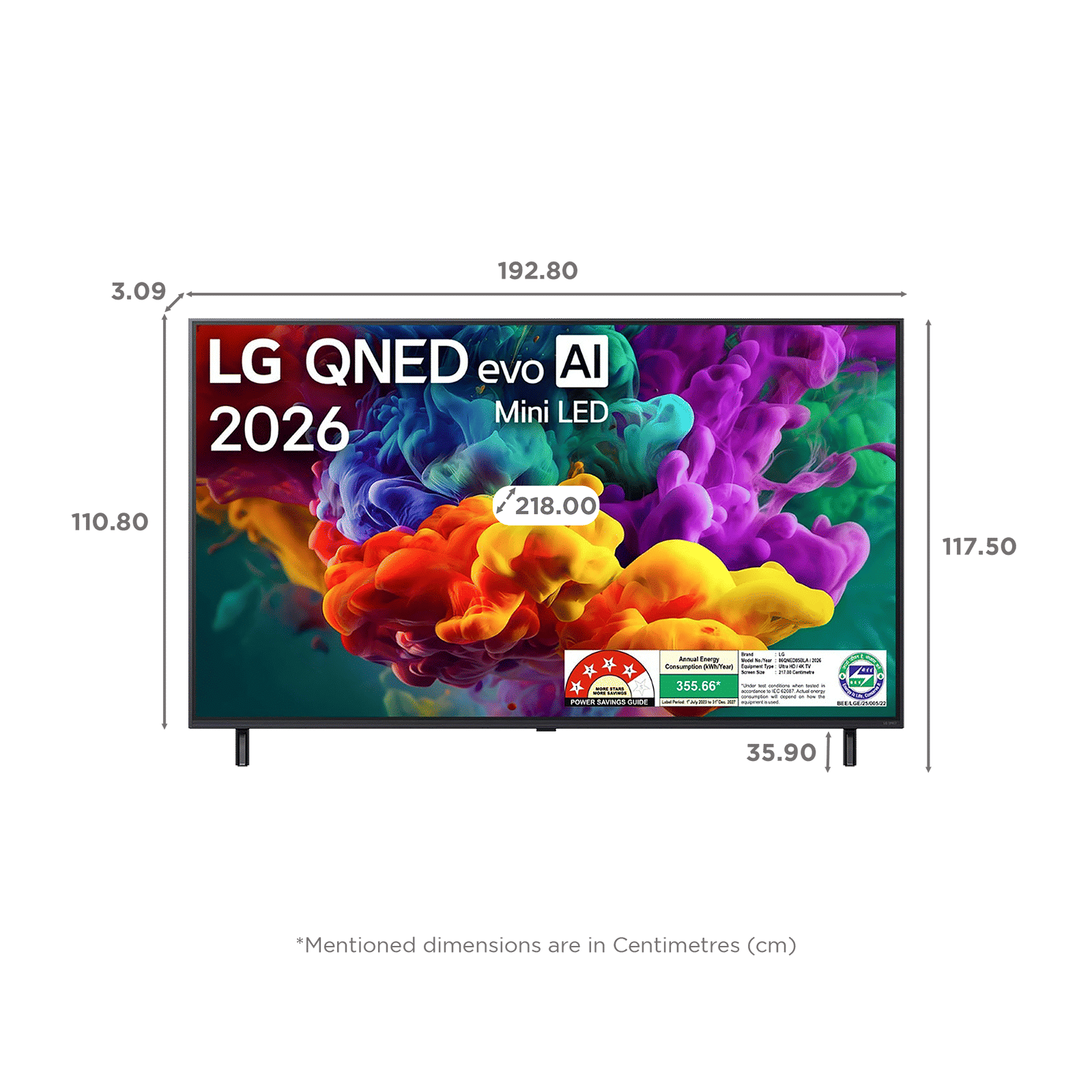 LG evo AI 218 cm (86 inch) 4 Star QNED Mini LED 4K Ultra HD Smart webOS TV with Intelligent Voice Recognition (2026 model)_2
