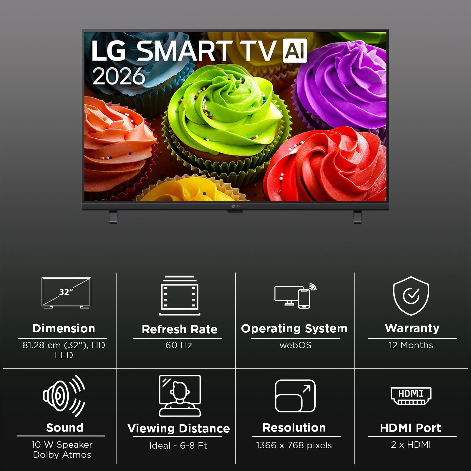 LG LB659 81.28 cm (32 inch) 1 Star HD LED Smart webOS TV with AI Magic Remote & Dynamic Tone Mapping (2026 Model)_3