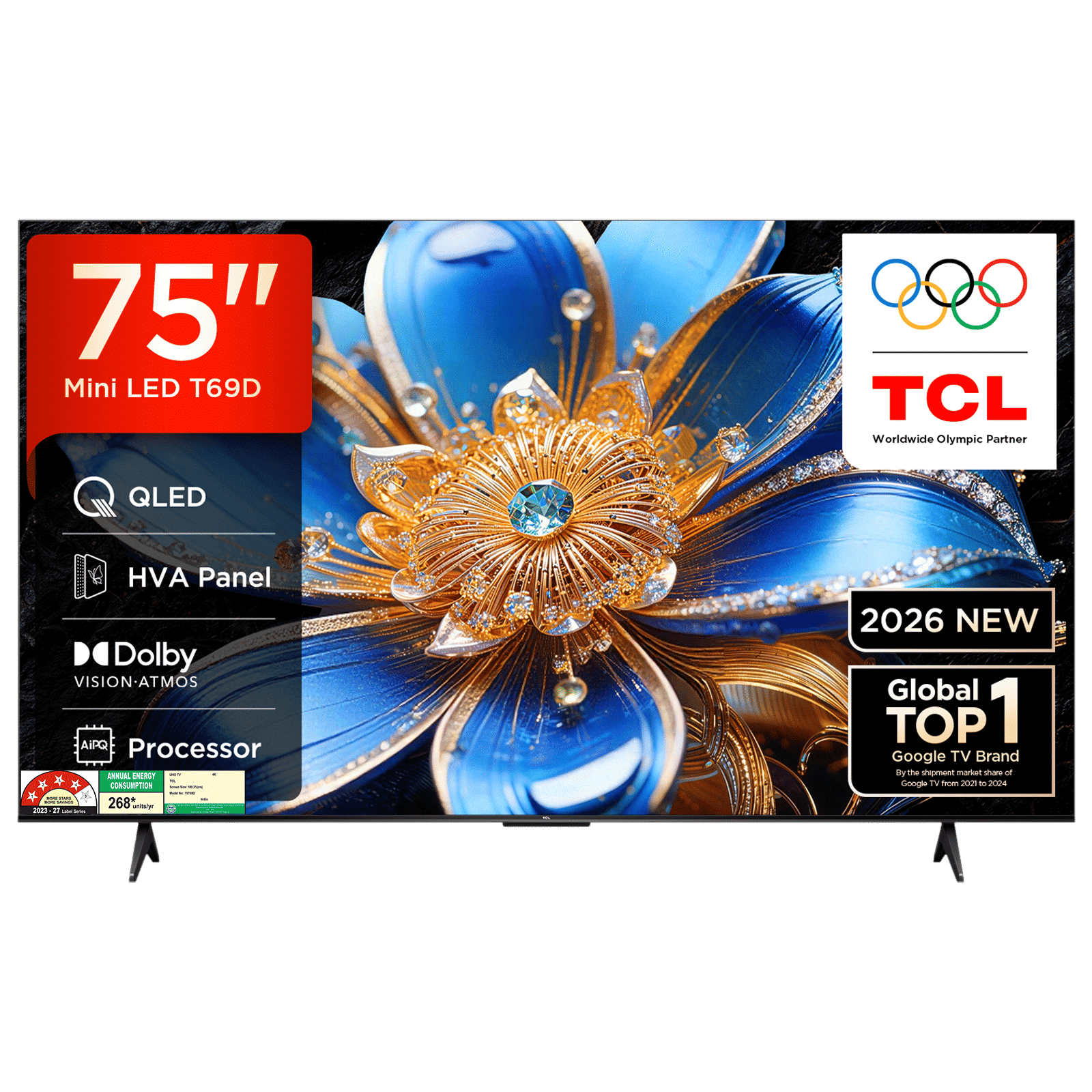 TCL T series 190.5 cm (75 inch) QLED 4K Super Ultra HD Smart Google TV with Google Voice Assistant (2026 Model) TCL T series 190.5 cm (75 inch) QLED 4K Super Ultra HD Smart Google TV with Google Voice Assistant (2026 Model)_1